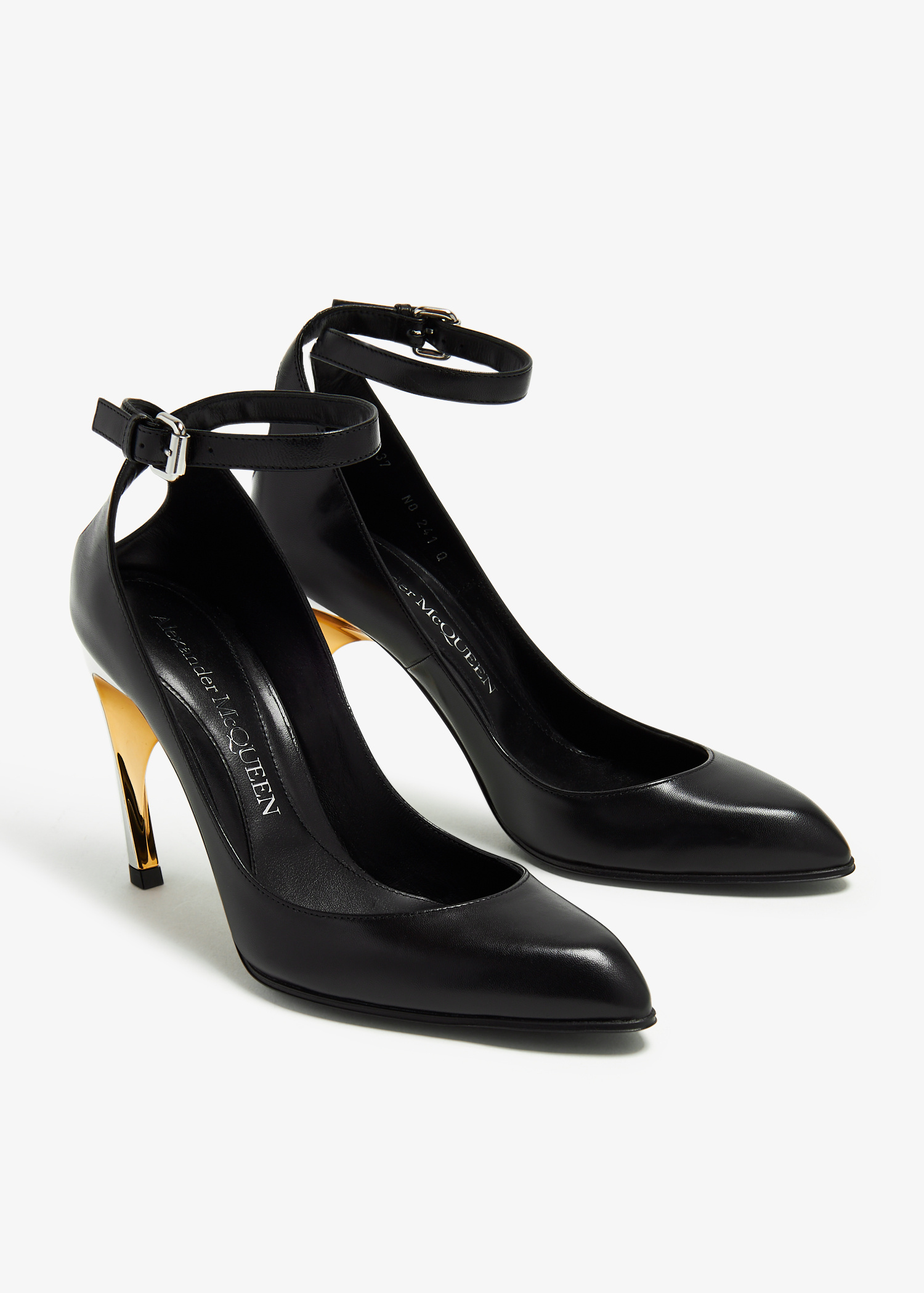 パンプス ALEXANDER MCQUEEN ARMADILLO LEATHER PUMPS Alexander McQueen Armadillo ankle strap pumps for Women