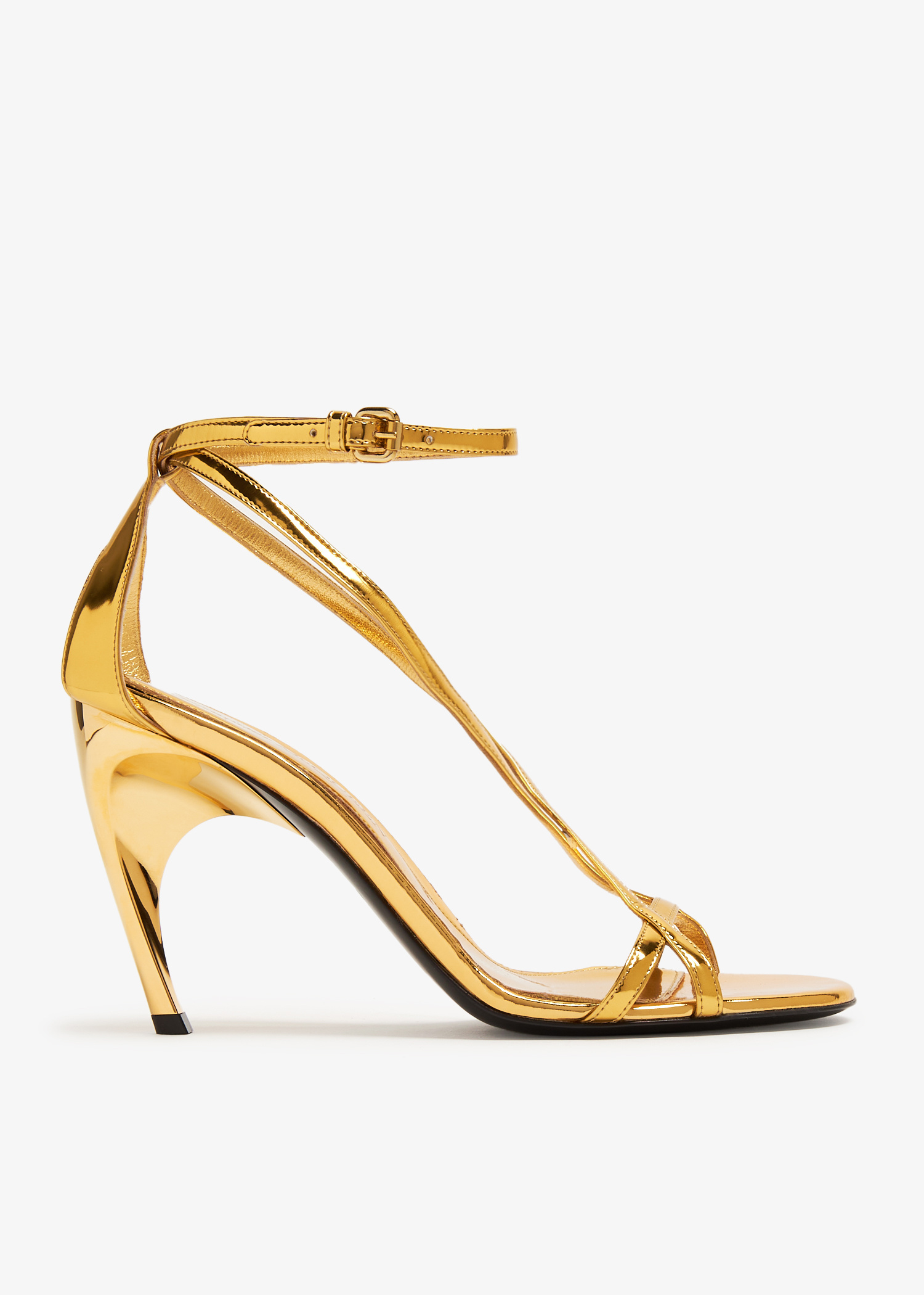 サンダル・ミュール ALEXANDER MCQUEEN 'Armadillo' sandals Silver 780692W4WG1 Alexander Mcqueen Armadillo 70 Metallic Leather Sandals