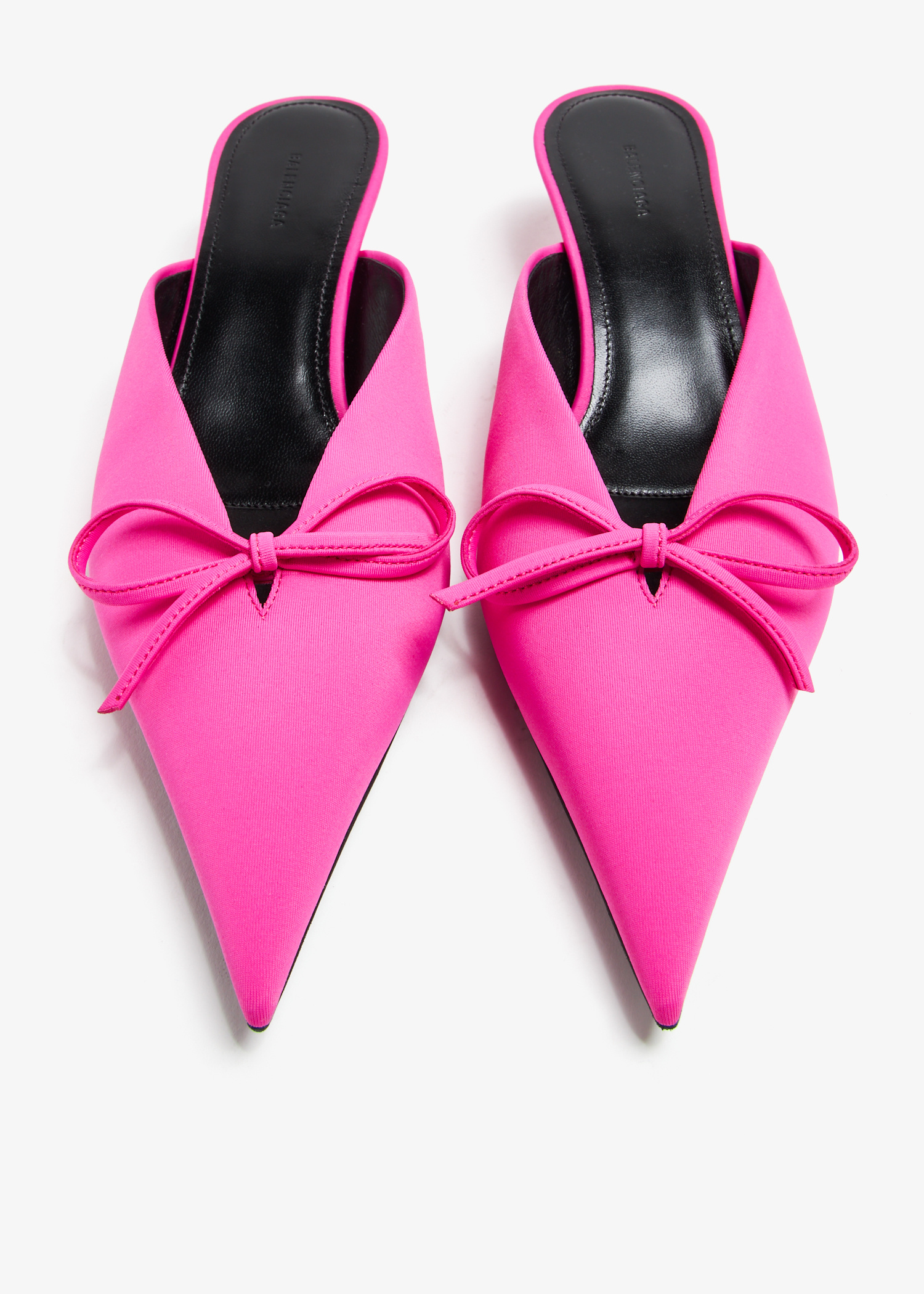 【BALENCIAGA】KNIFE BOW ミュール PINK Knife Bow leather-trimmed pumps in pink - Balenciaga | Mytheresa