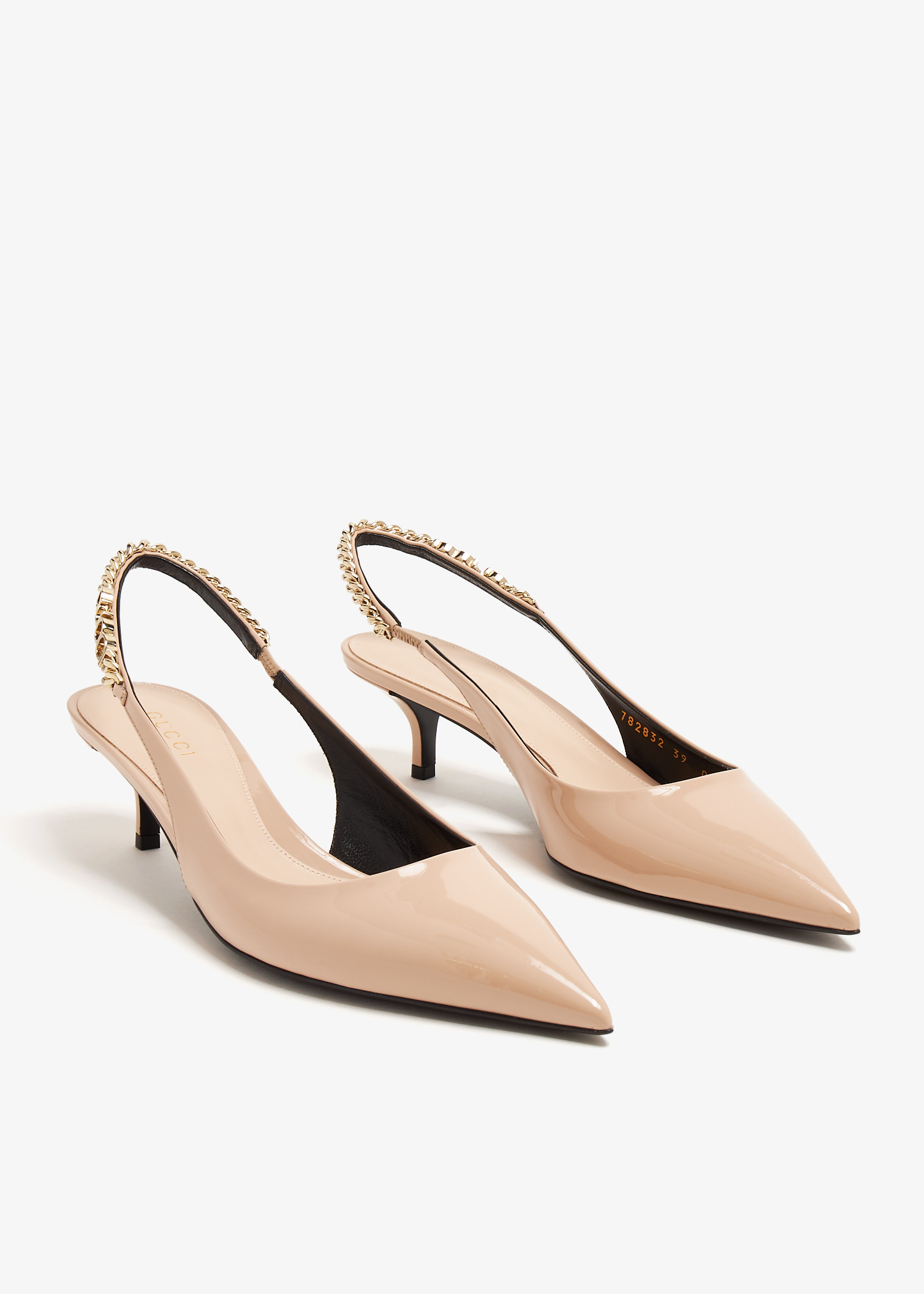 VIP【関税送料無料】希少 Gucci Wering 45 Slingback Gucci Black Leather Vintage Web Sylvie Slingback Pumps Size