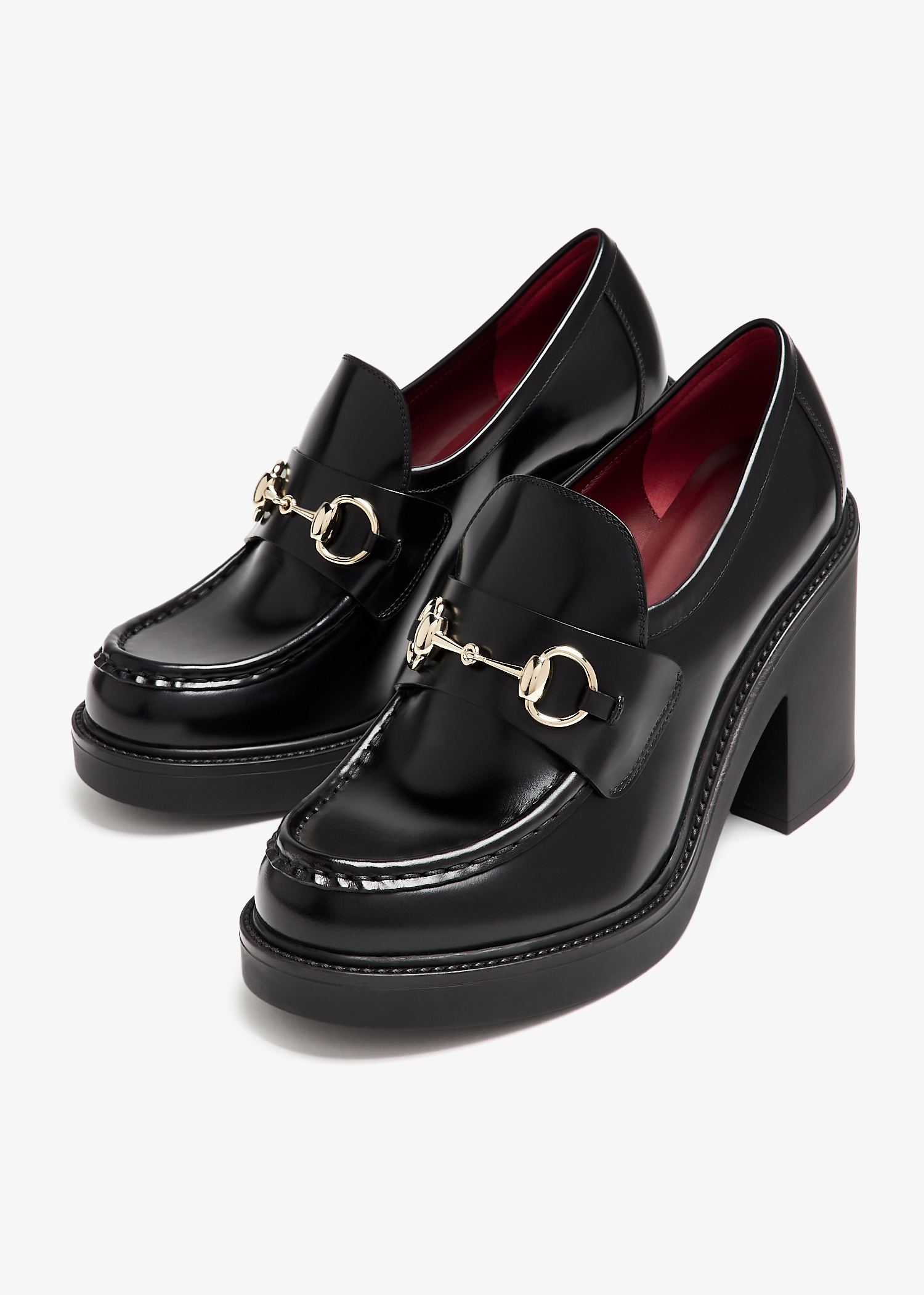 高品質の激安 Gucci Horsebit 90 chunky loafers for Women - Black in UAE 靴