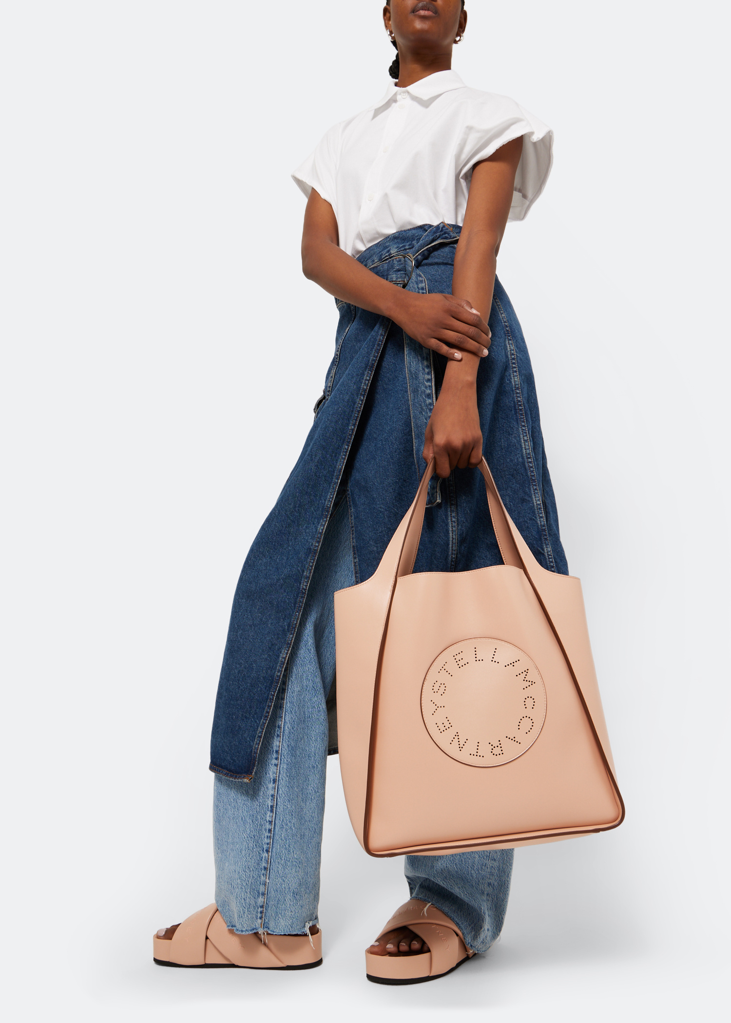 Stella McCartney Logo square tote bag for Women - Pink in