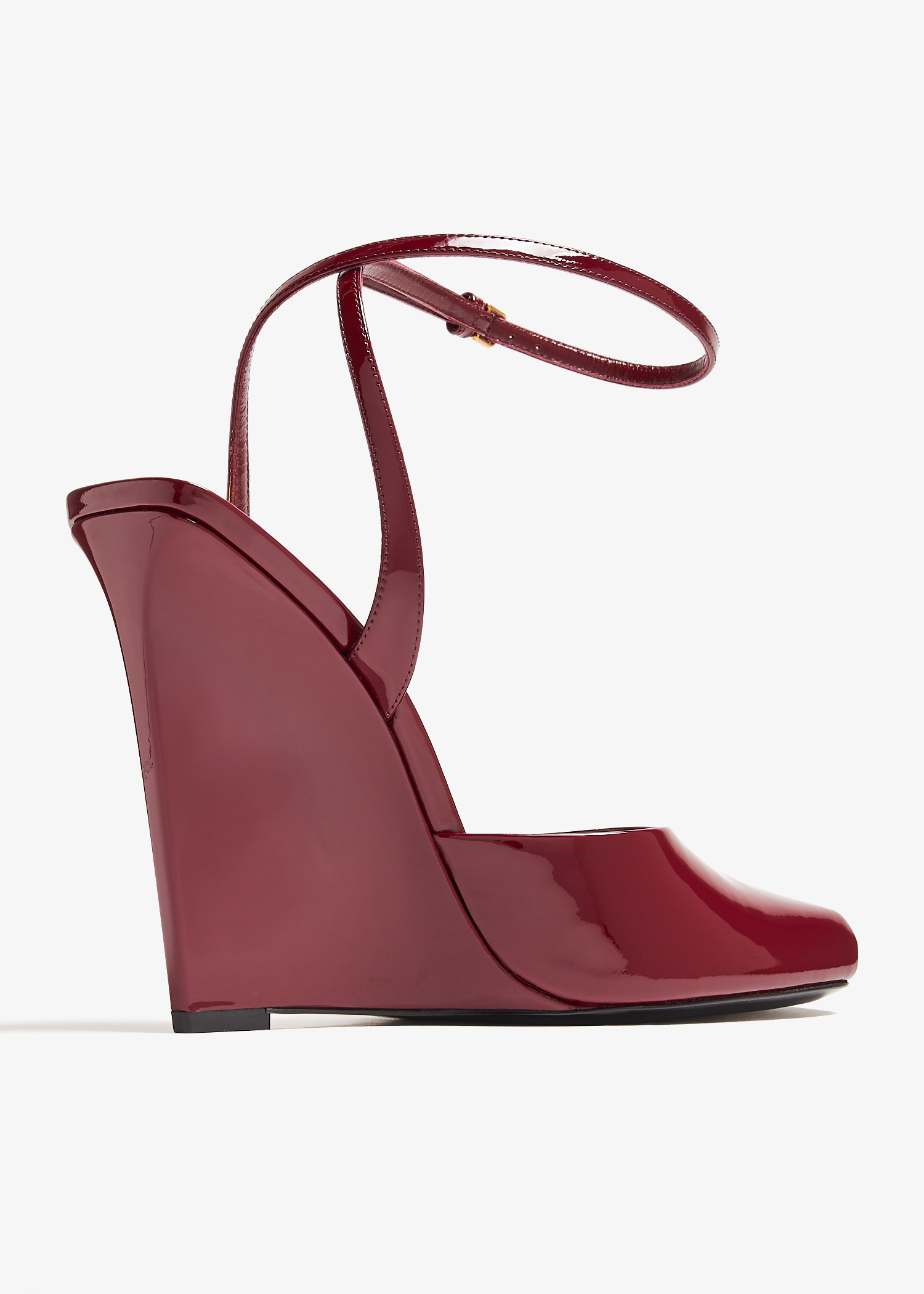 Saint Laurent Scandale wedge sandals for Women - Burgundy in