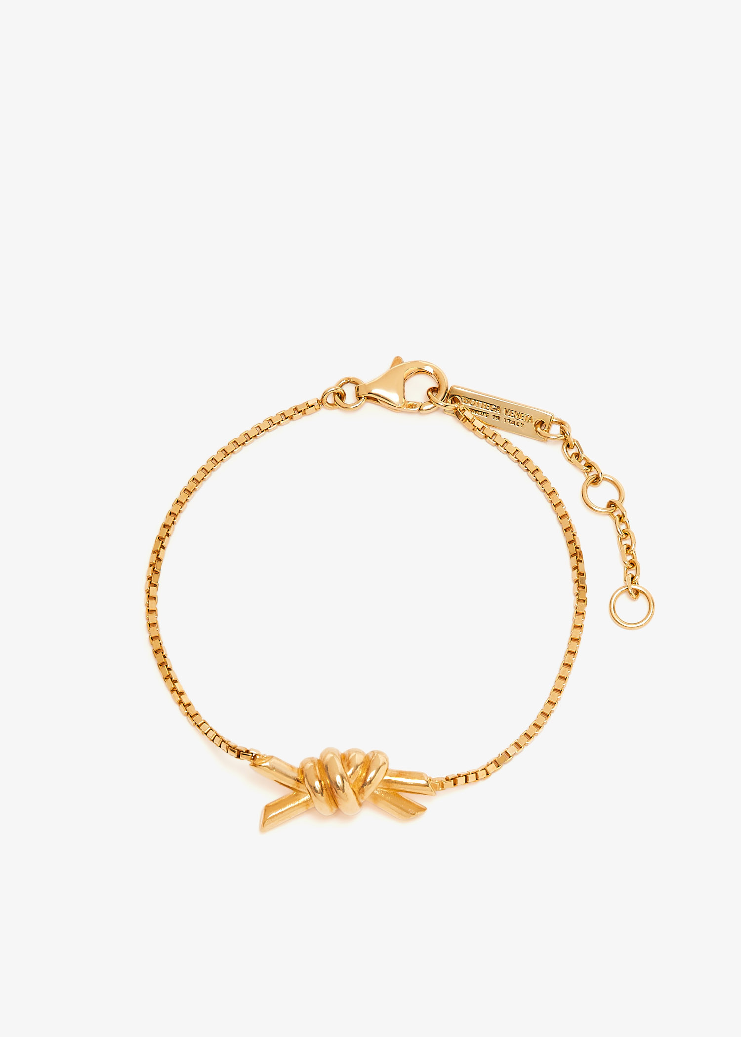 Bottega Veneta® Women's Knot Bracelet in Silver/yellow gold
