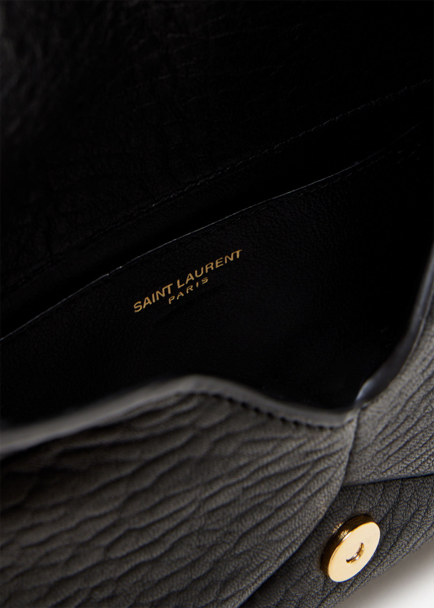 Saint Laurent Cassandre chain pouch for Women - Black in UAE
