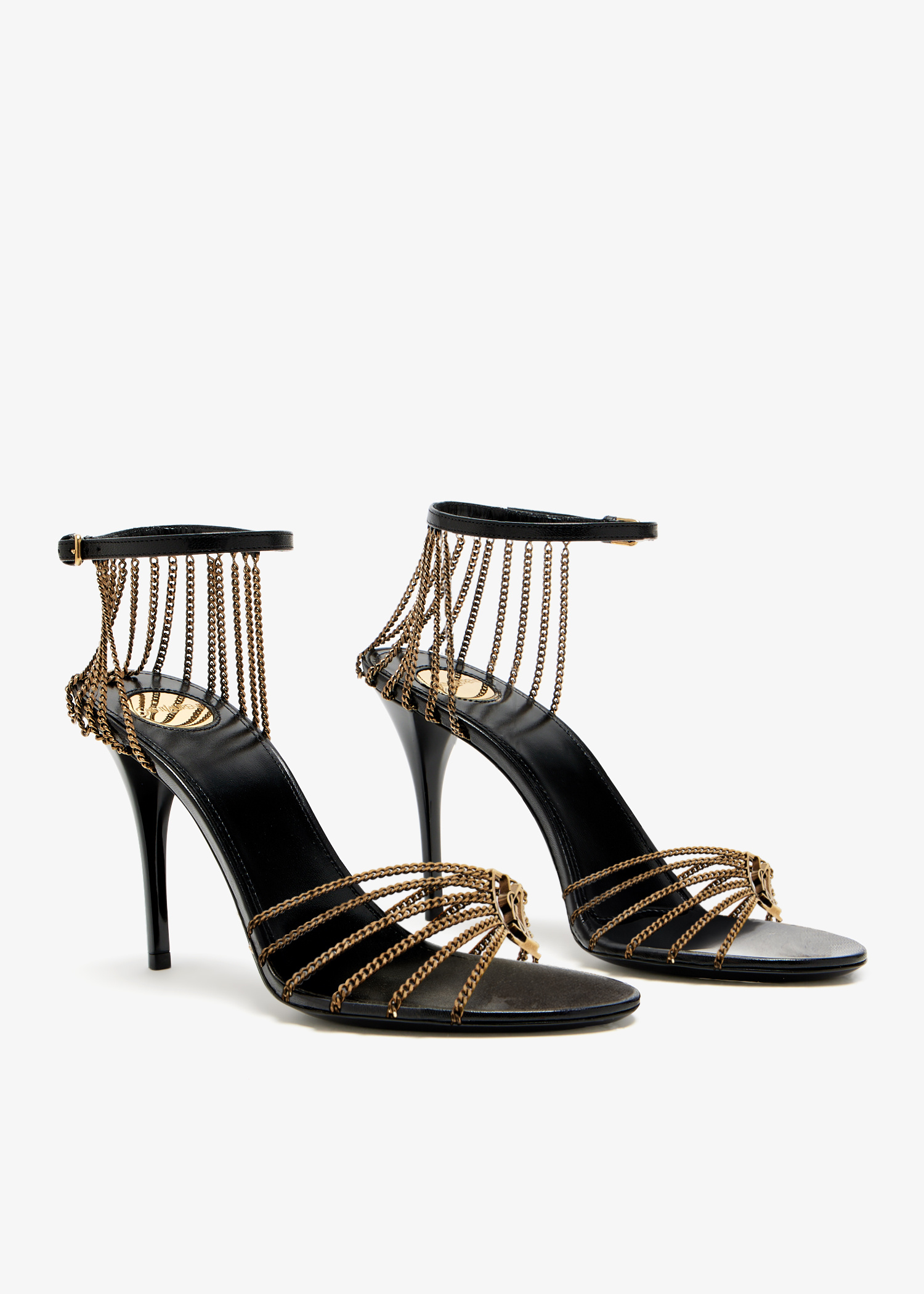 Saint Laurent Babylone sandals for Women - Gold in Qatar