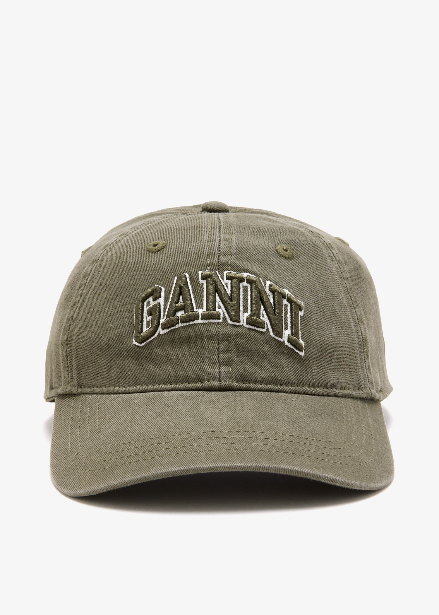 Ganni Logo cap for Women - Khaki in Qatar | Level Shoes