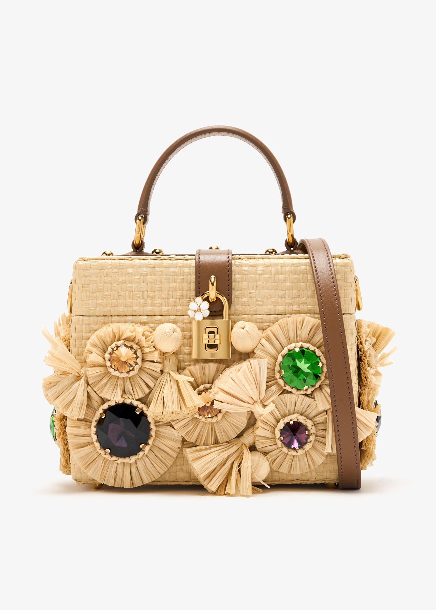 Dolce&Gabbana Dolce Box gemstone raffia handbag for Women