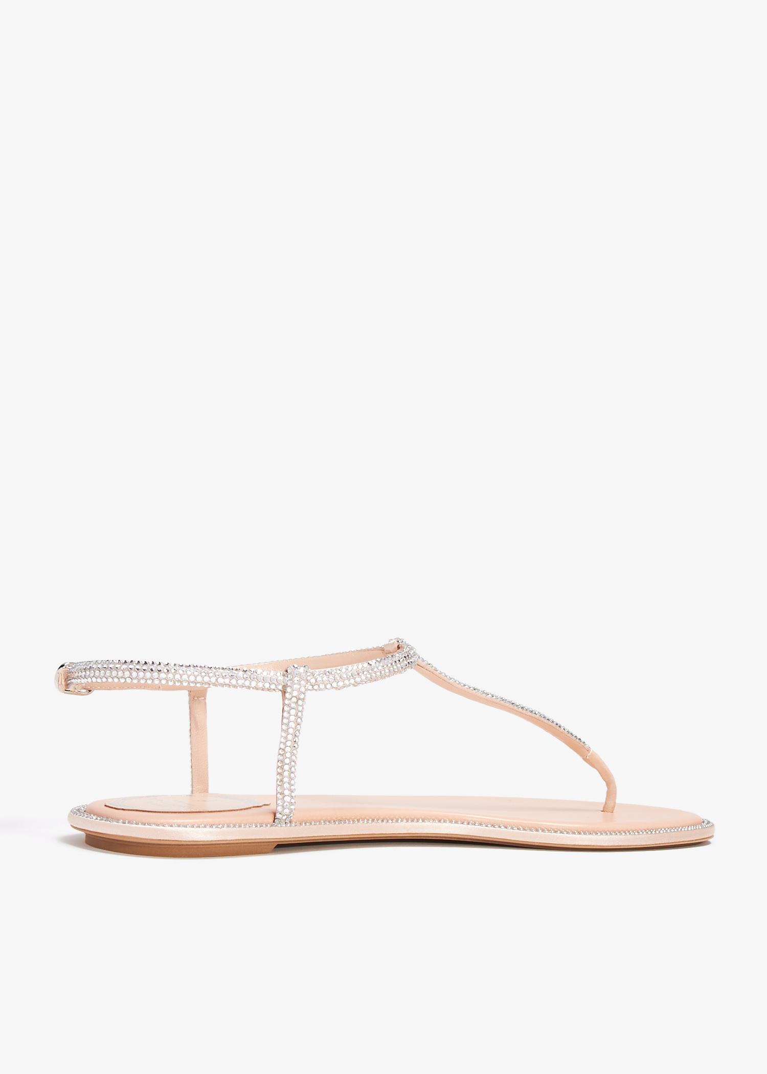 René Caovilla Diana flat sandals for Women - Beige in KSA