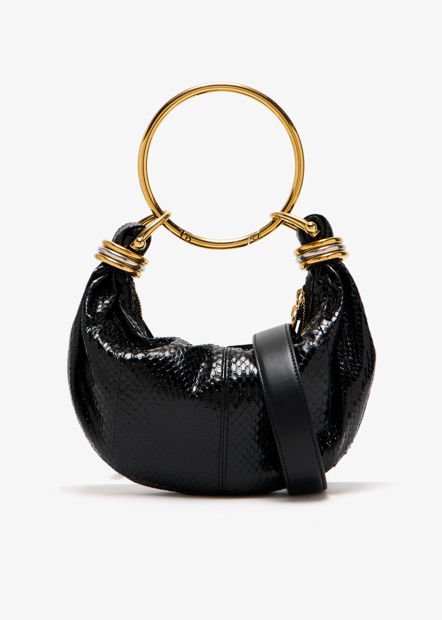 ハンドバッグ CHLOE' Bracelet hobo leather bag Nero Chloé Small Bracelet Hobo Bag In Grained Leather in Black in