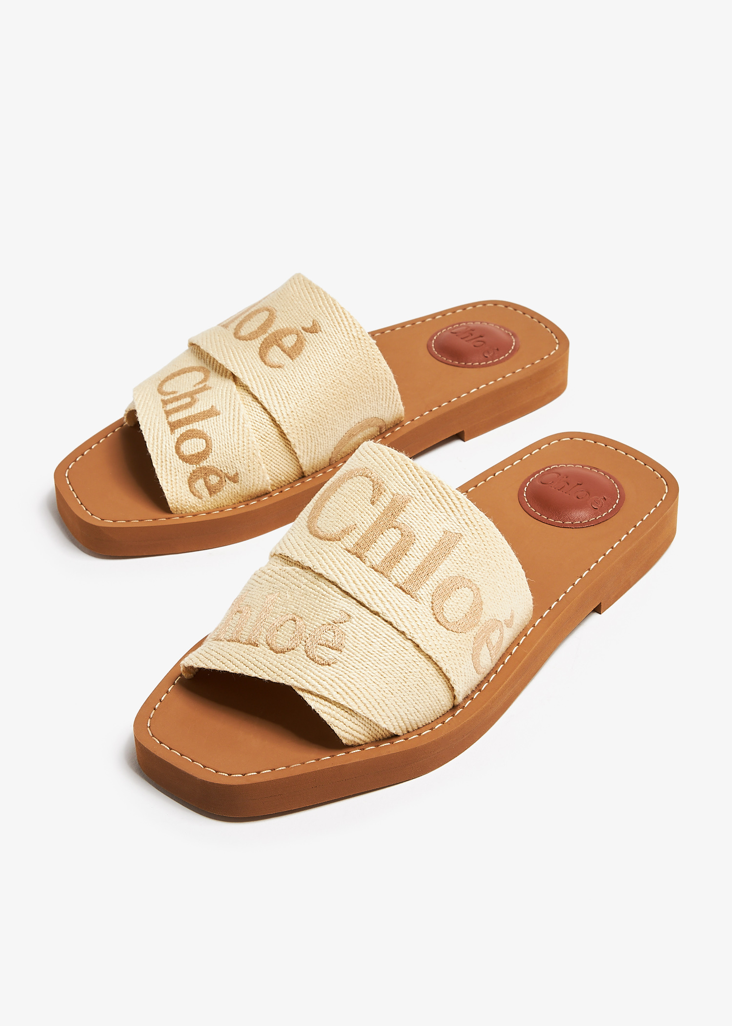 【Chloe】WOODY SLIDE◆CHC23U188EF Chloé Woody flat sandals for Women - Beige in Kuwait | Level