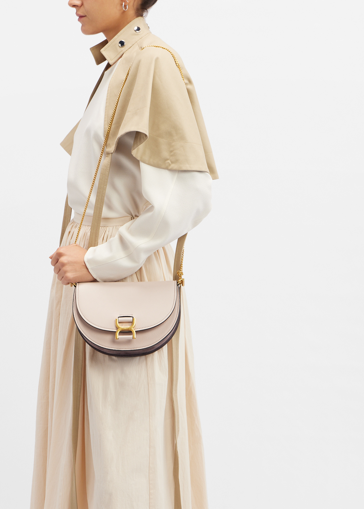 Chloé Marcie chain flap bag for Women - Grey in UAE | Level