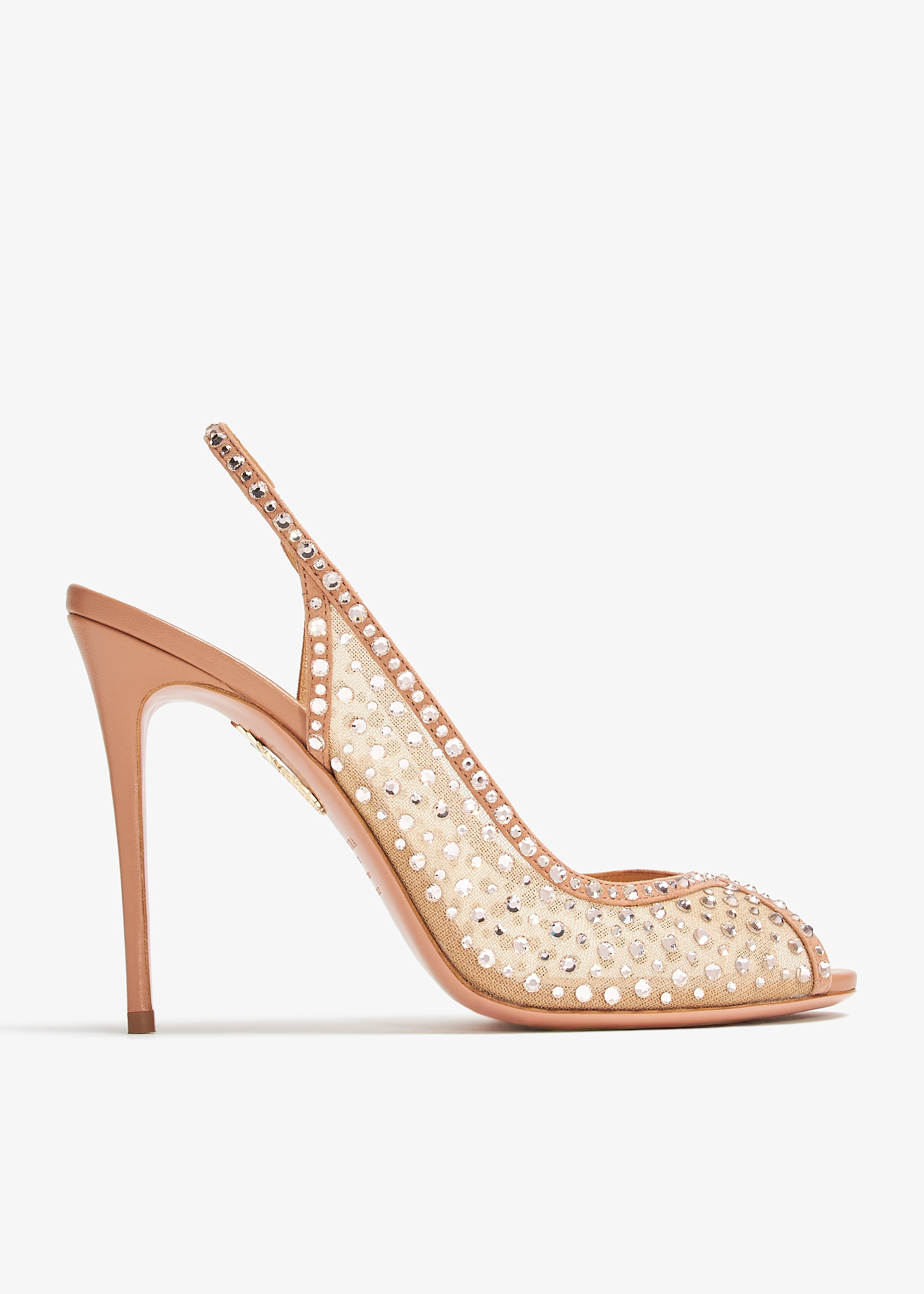 AQUAZZURA Forbidden Love 105 embellished mesh slingback