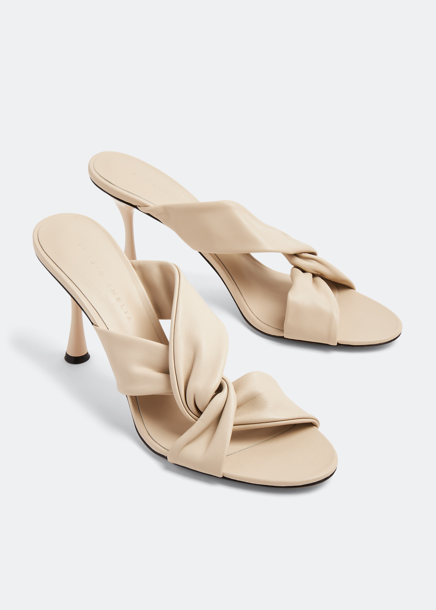 Studio Amelia Loop 90 heel mules for Women - White in KSA