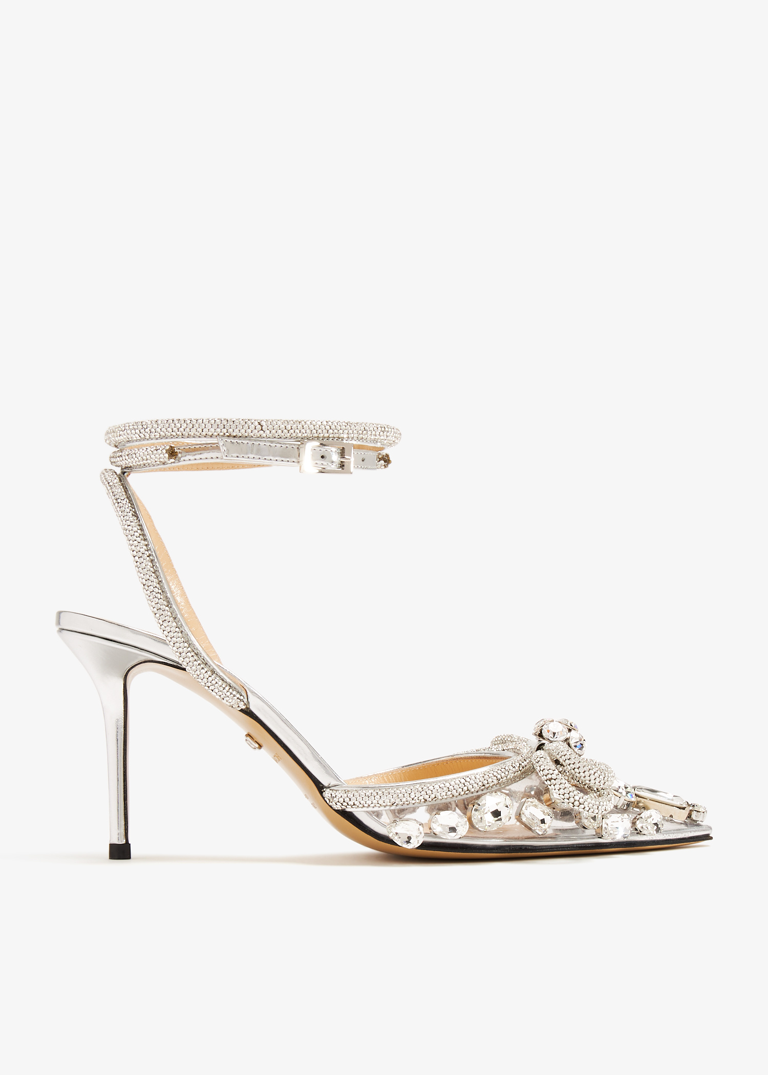 MACH & MACH Double Bow PVC pumps for Women - Silver in Qatar