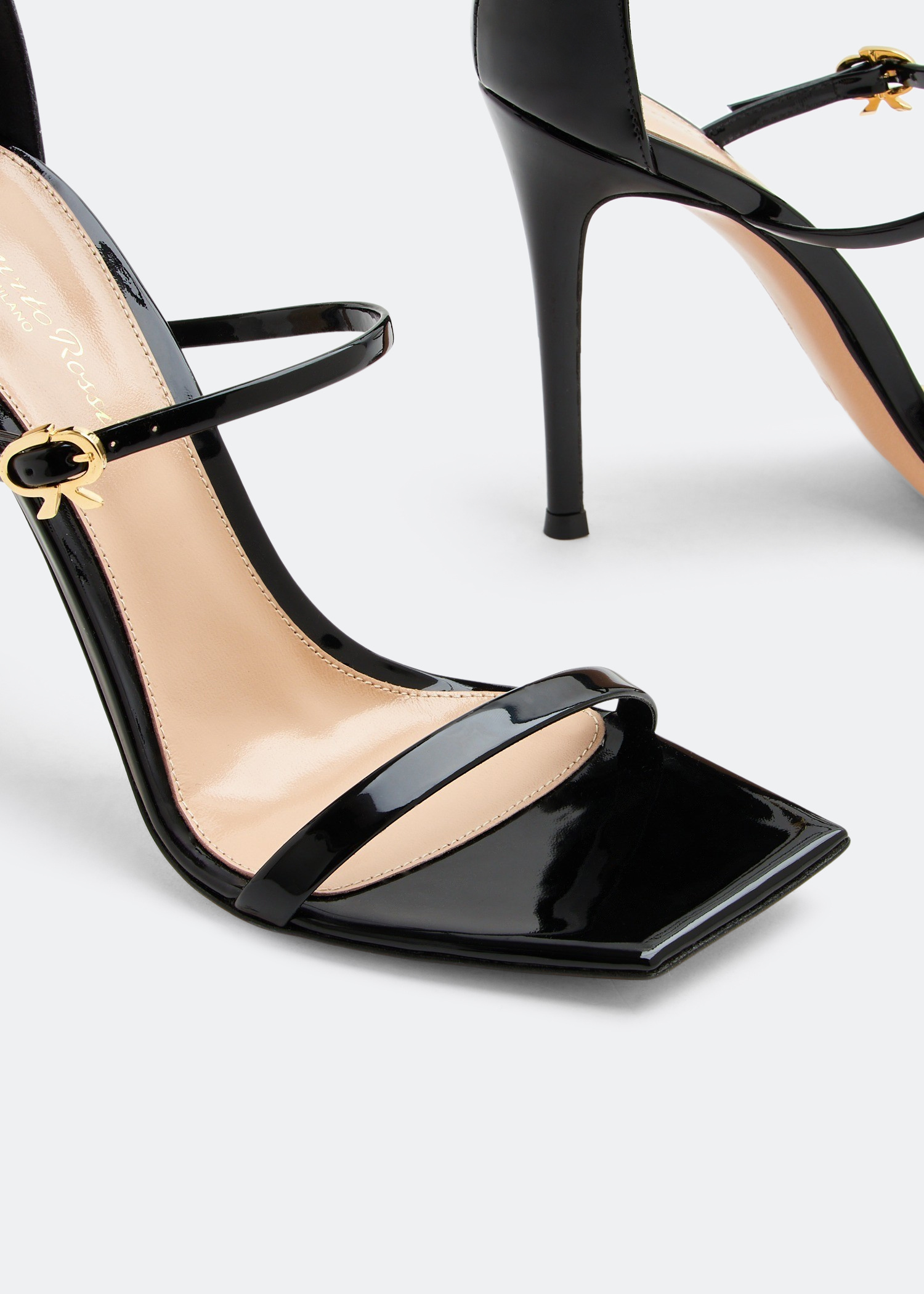 【送料&関税込】Gianvito Rossi Ribbon Uptown Heeled Sandals Gianvito Rossi | Ribbon uptown black patent black sandals