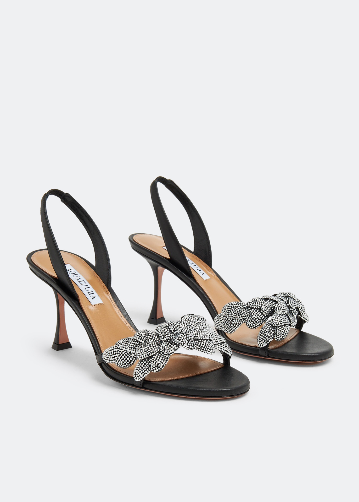 Aquazzura Galactic Flower sandals for Women - Black in KSA