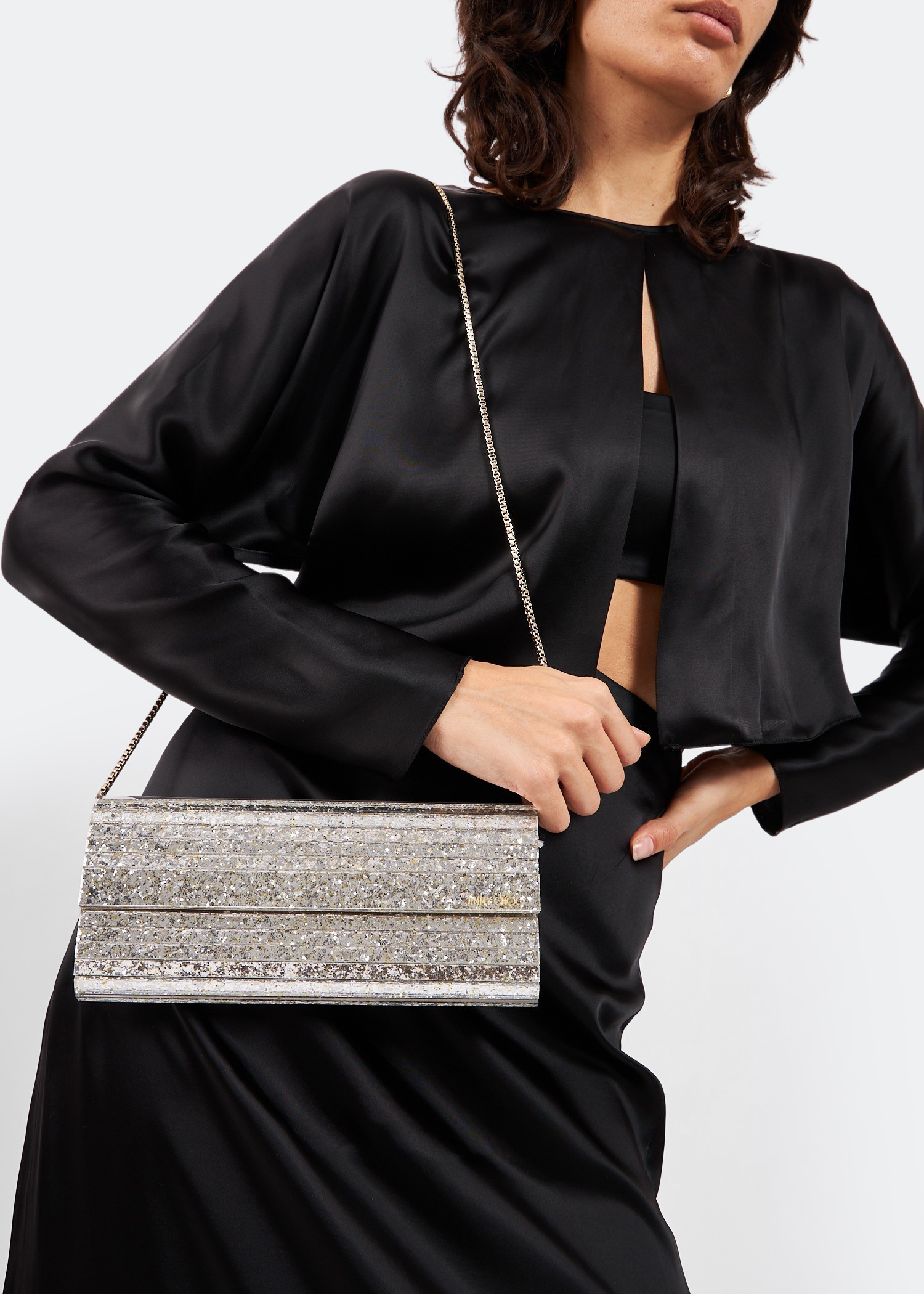 Jimmy Choo Sweetie clutch for Women - Metallic in KSA