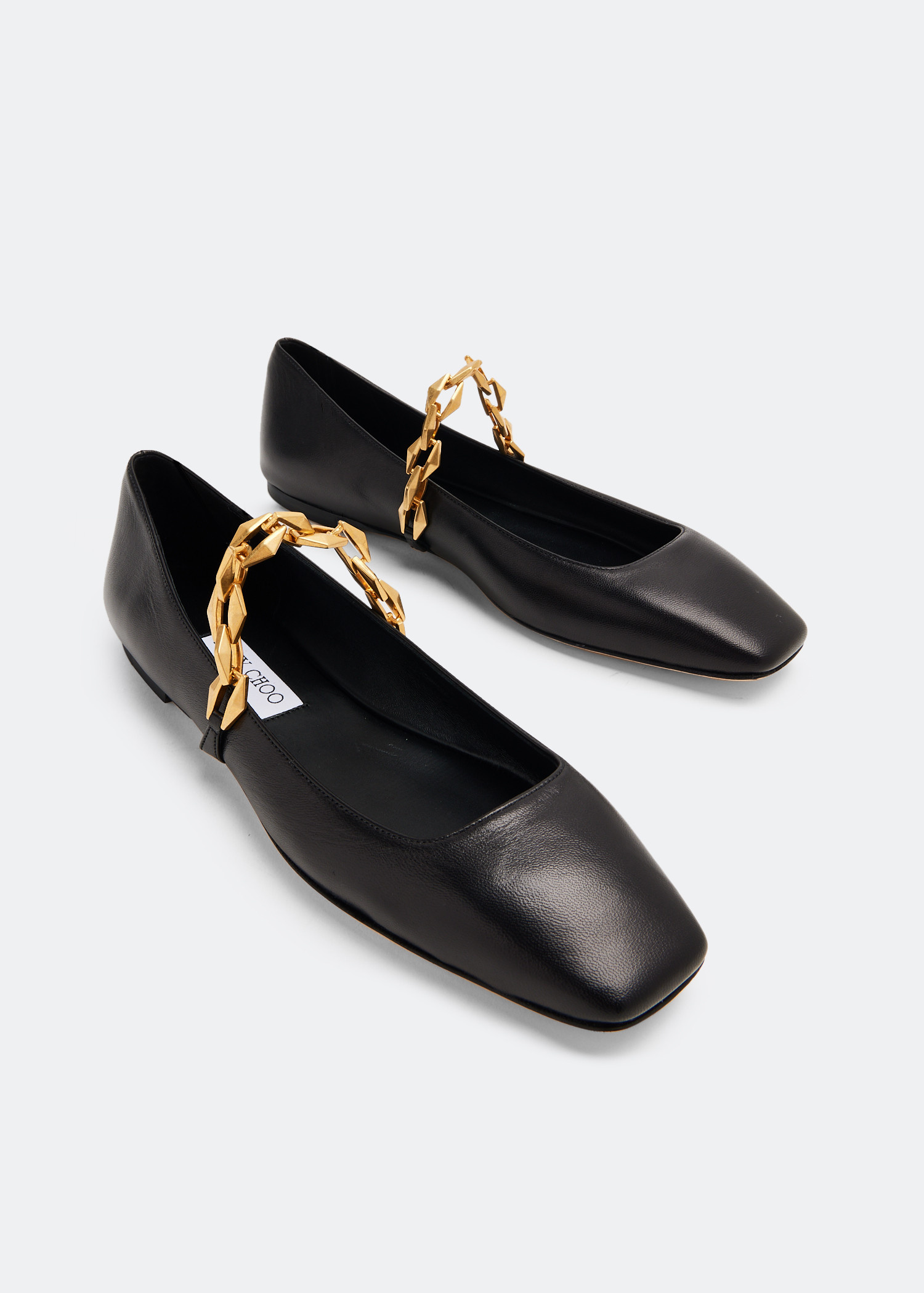 Jimmy choo diamond tilda 女士芭蕾平底鞋- 黑色阿联酋| level shoes