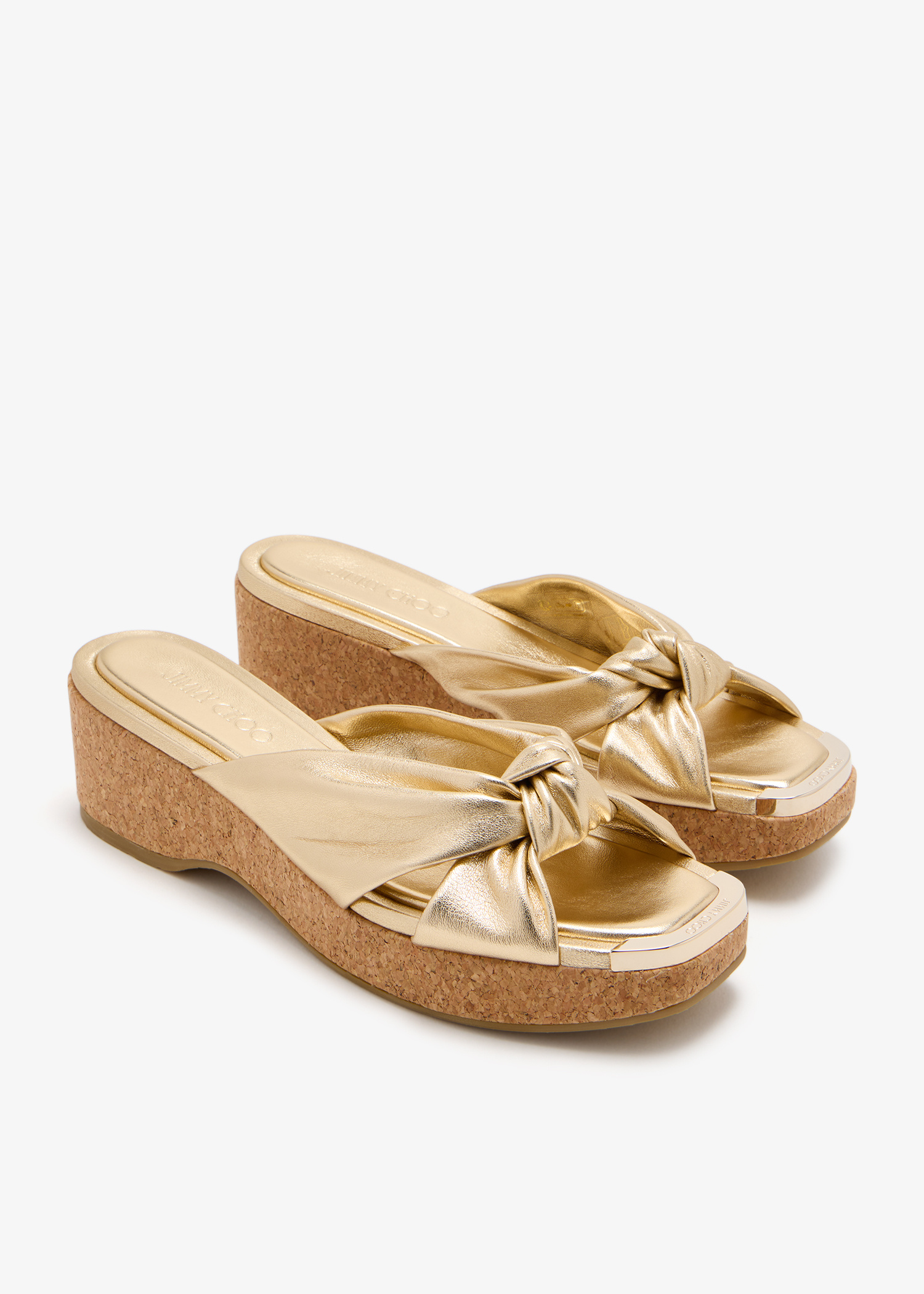 Jimmy Choo Avenue Wedge 50 mules for Women - Gold in UAE