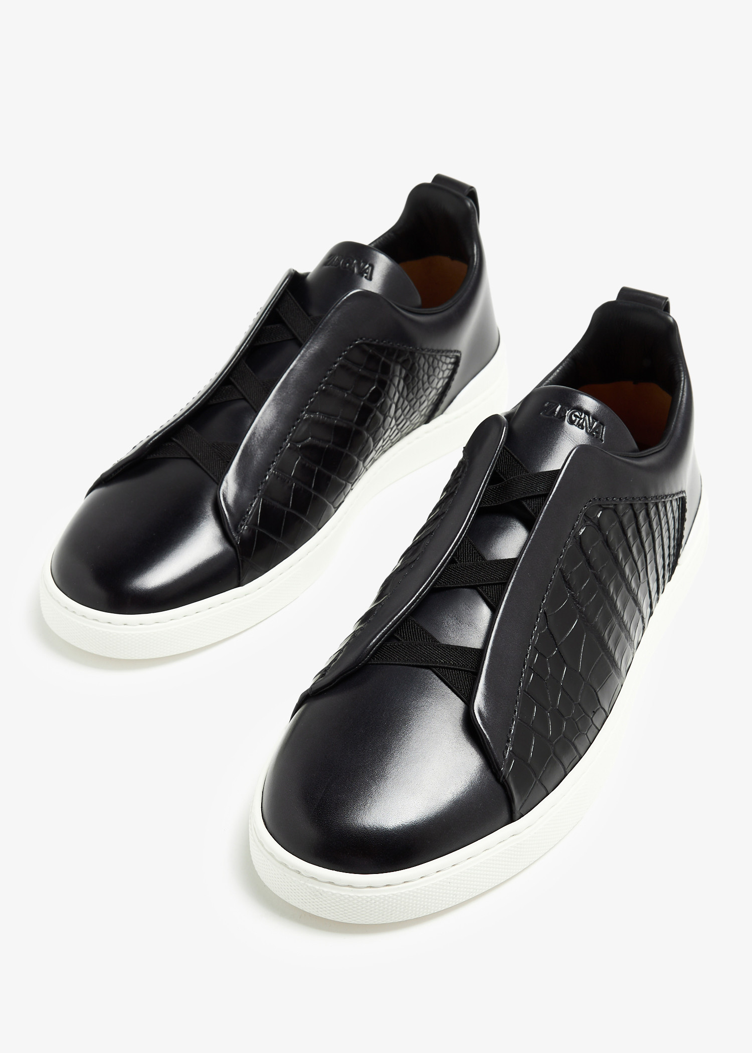 ゼニアシューズ ZEGNA Triple Stitch sneakers for Men - Black in UAE | Level