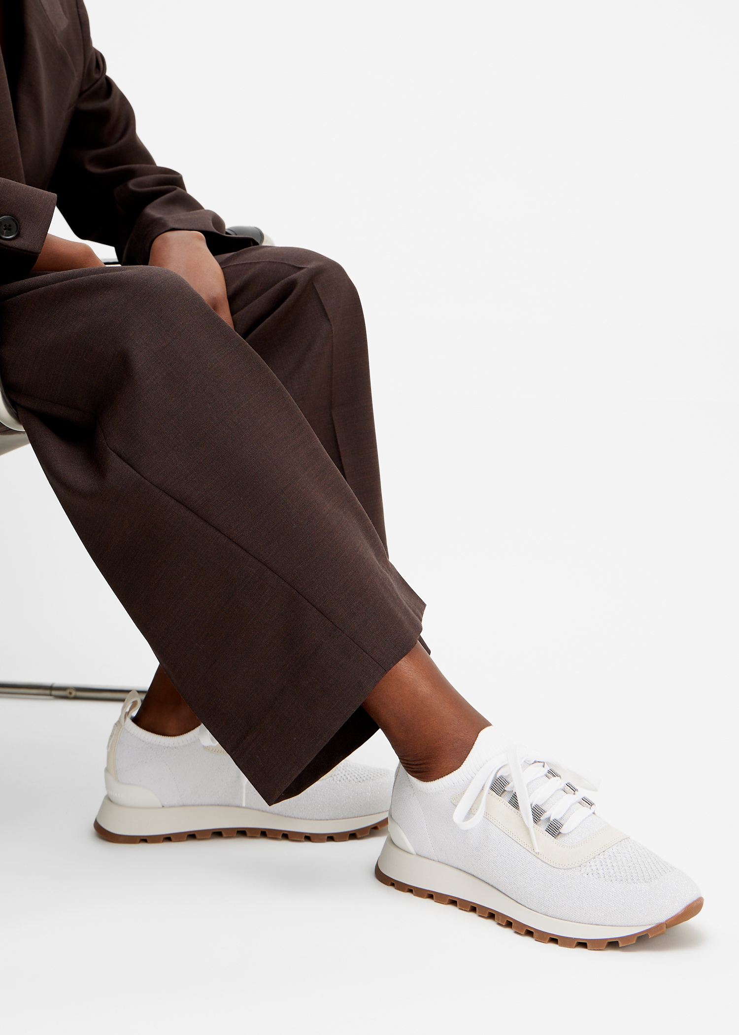 BRUNELLO CUCINELLI Sparkling cotton knit sneakers for Women