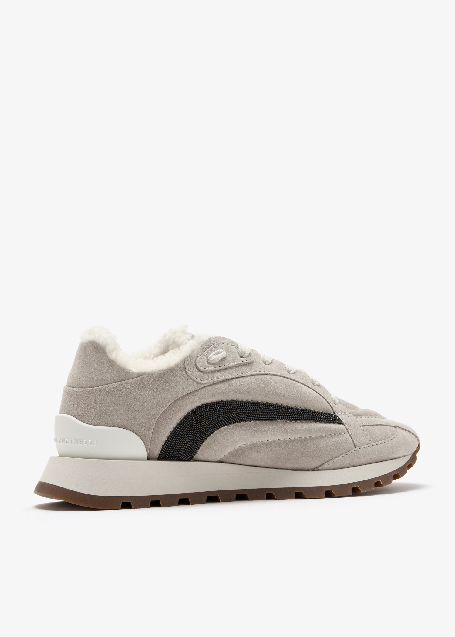 人気商品 Brunello Cucinelli Monili chain sneakers for Women - Grey in トップス
