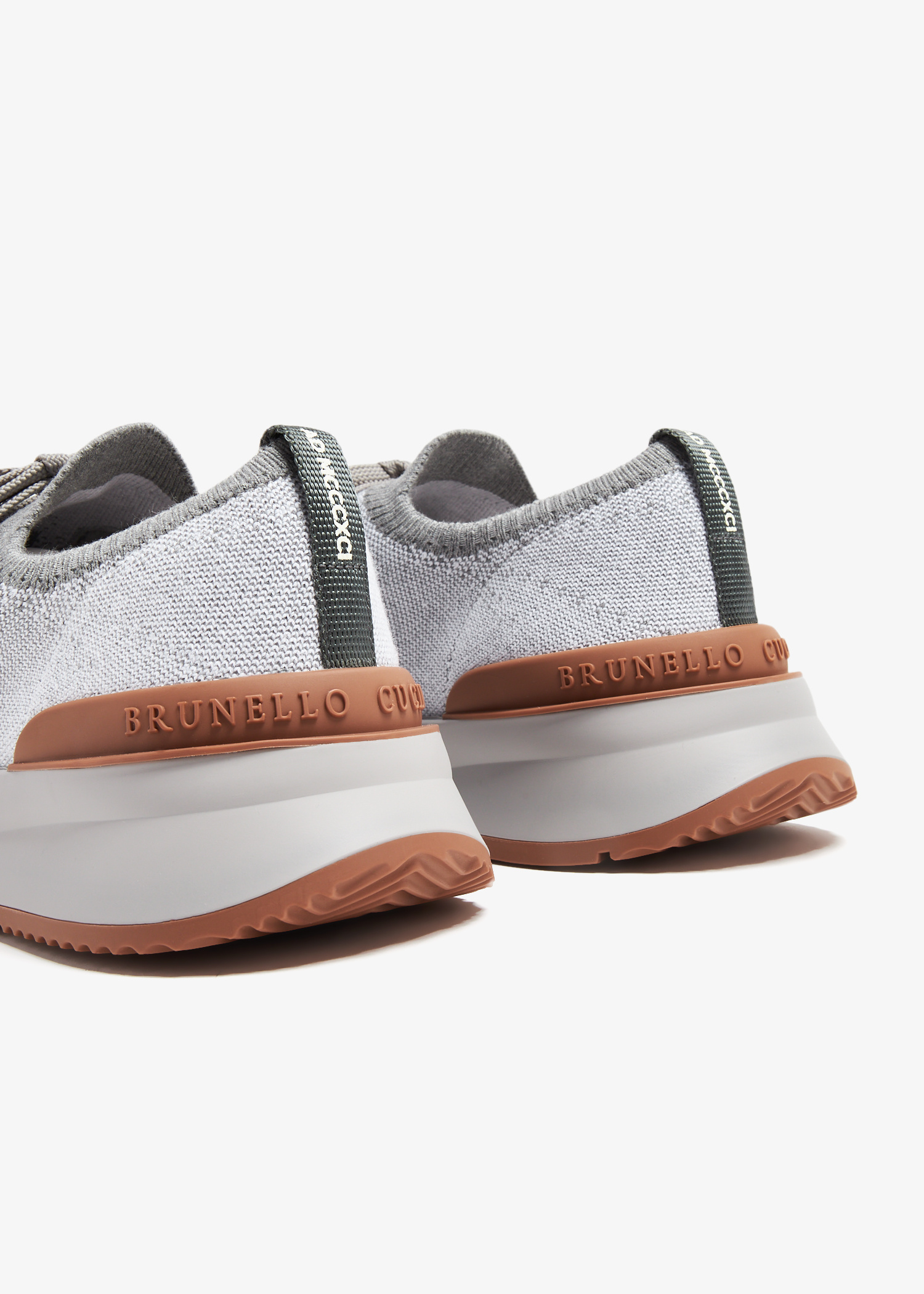 Brunello Cucinelli Cotton chiné knit sneakers for Men - Grey