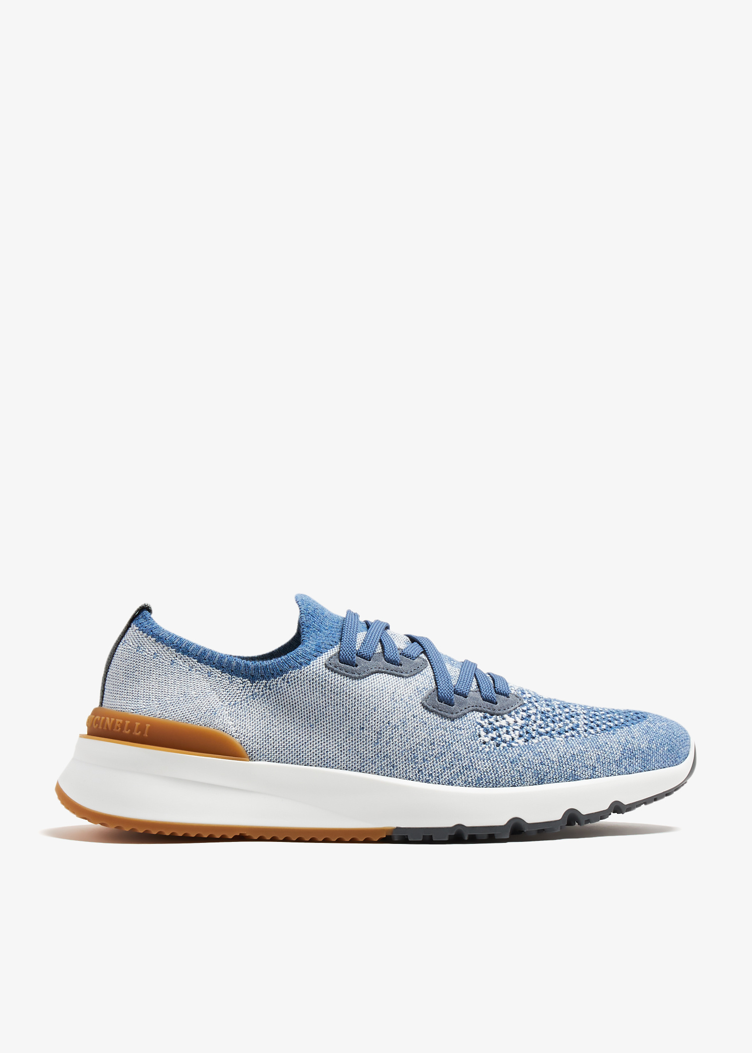 Brunello Cucinelli Cotton chiné knit sneakers for Men - Blue