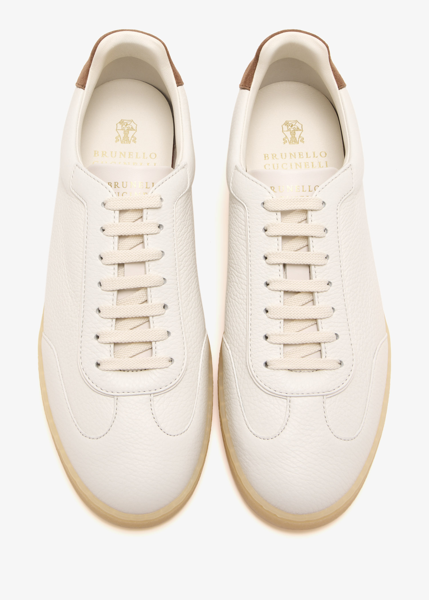 Brunello Cucinelli Deerskin男士运动鞋- 阿联酋的奶油| Level Shoes