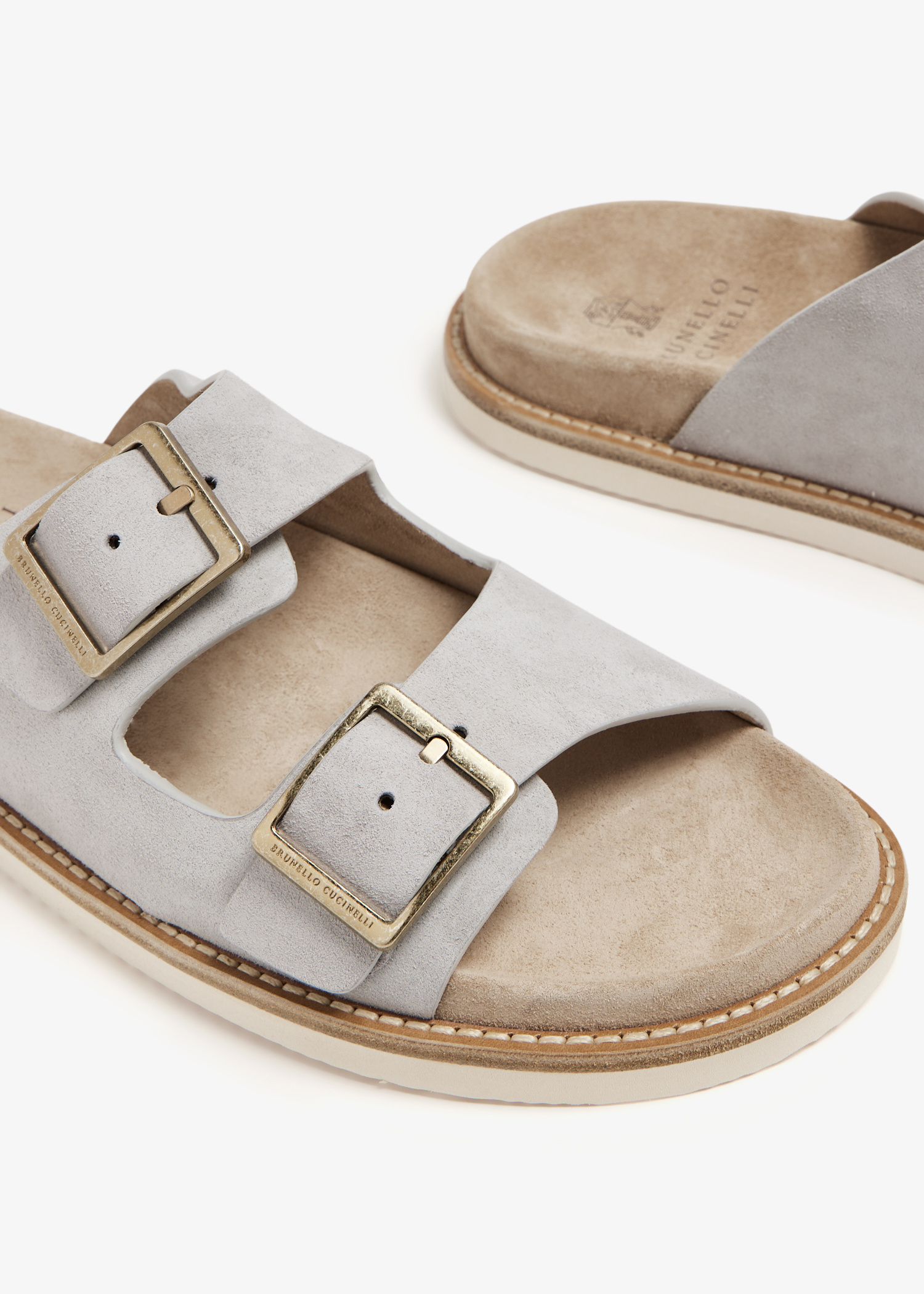 Brunello Cucinelli Suede sandals for Men - Grey in Qatar