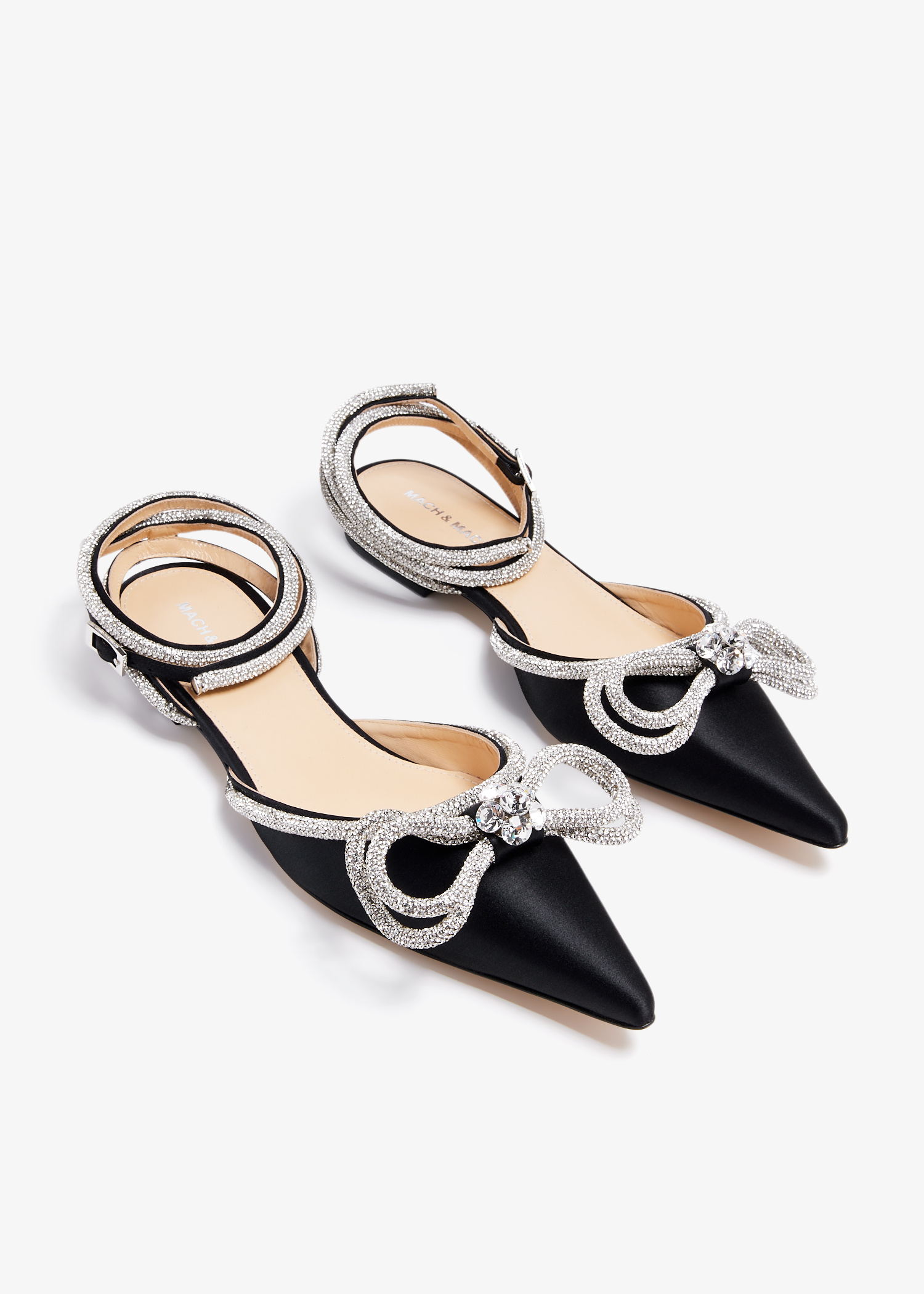 MACH & MACH Double Bow ballet flats for Women - Black in