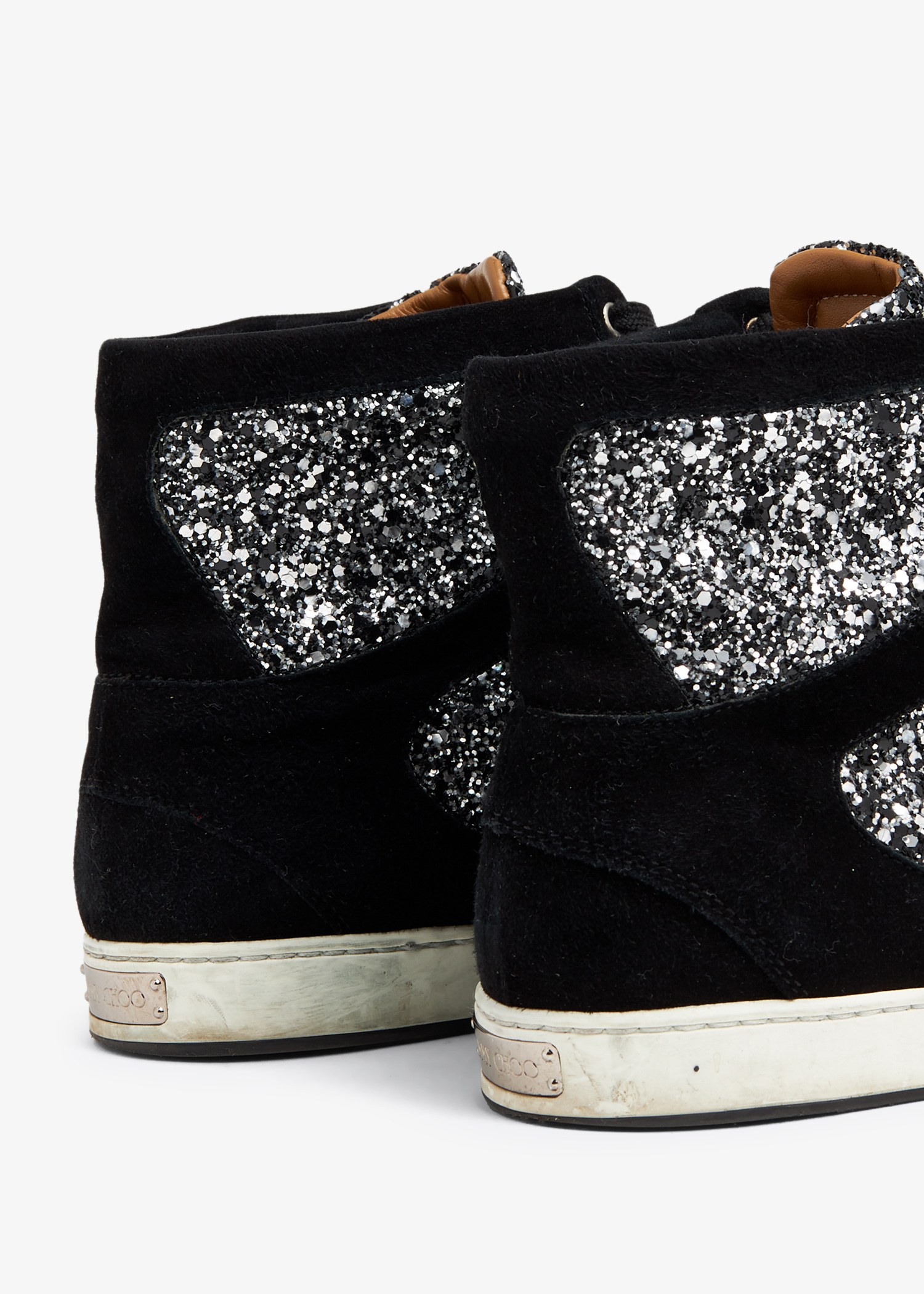 Jimmy Choo Miami Women Gold Sneakers Glitter Leather