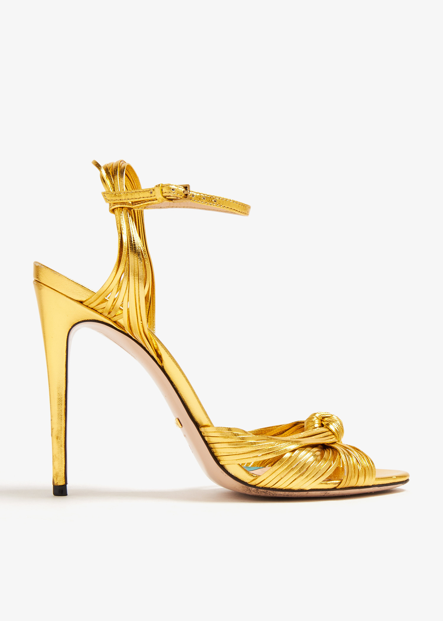 GUCCI スネークヒール リップロゴ レースアップ ゴールド 35