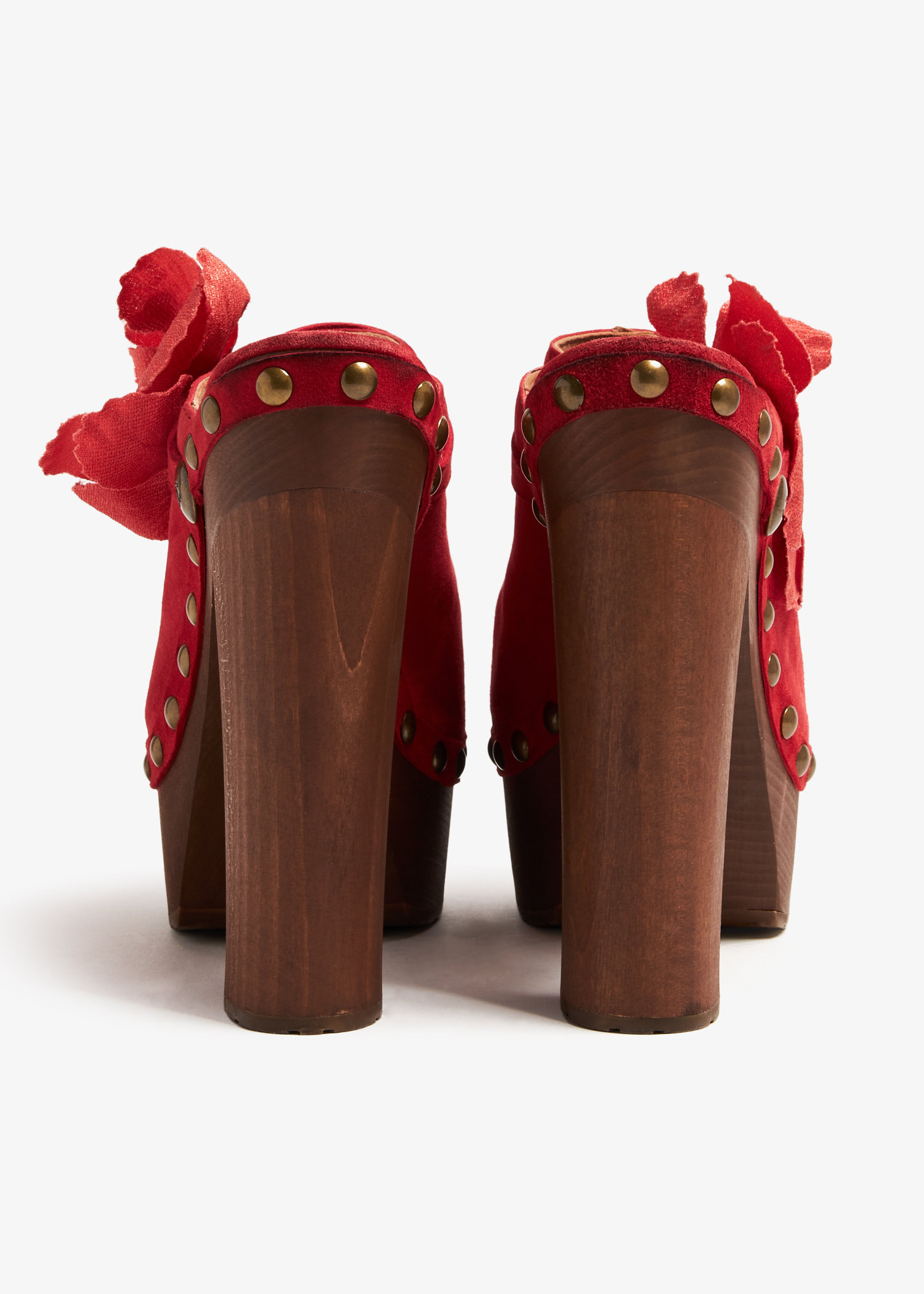 Chanel Pre-Loved Camellia studded clogs for Women - Red in