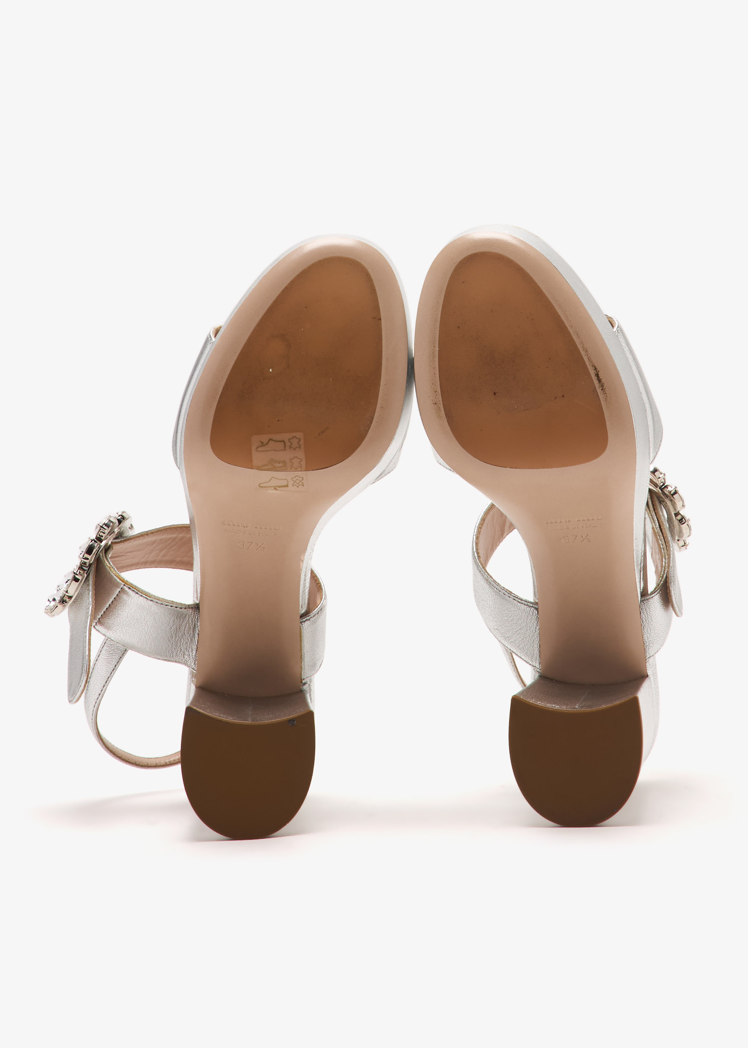 Miu Miu Pre-Loved Embellished chunky platform sandals for
