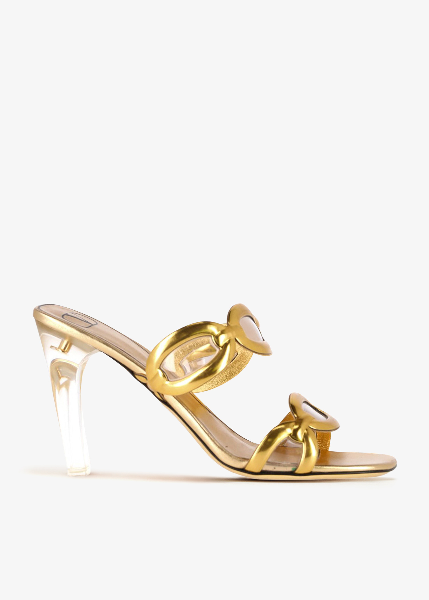Valentino Garavani Gold Metal Vlogo The Bold Edition Belt