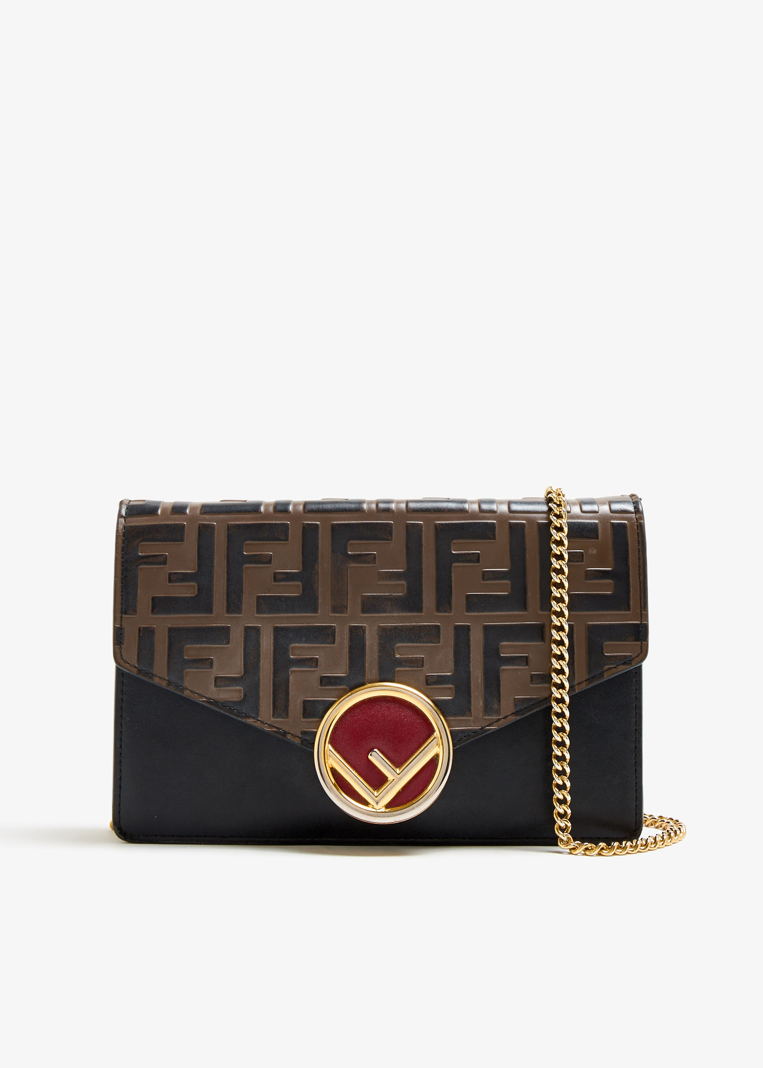 FENDI Pre-Loved F is Fendi envelope chain wallet for Women