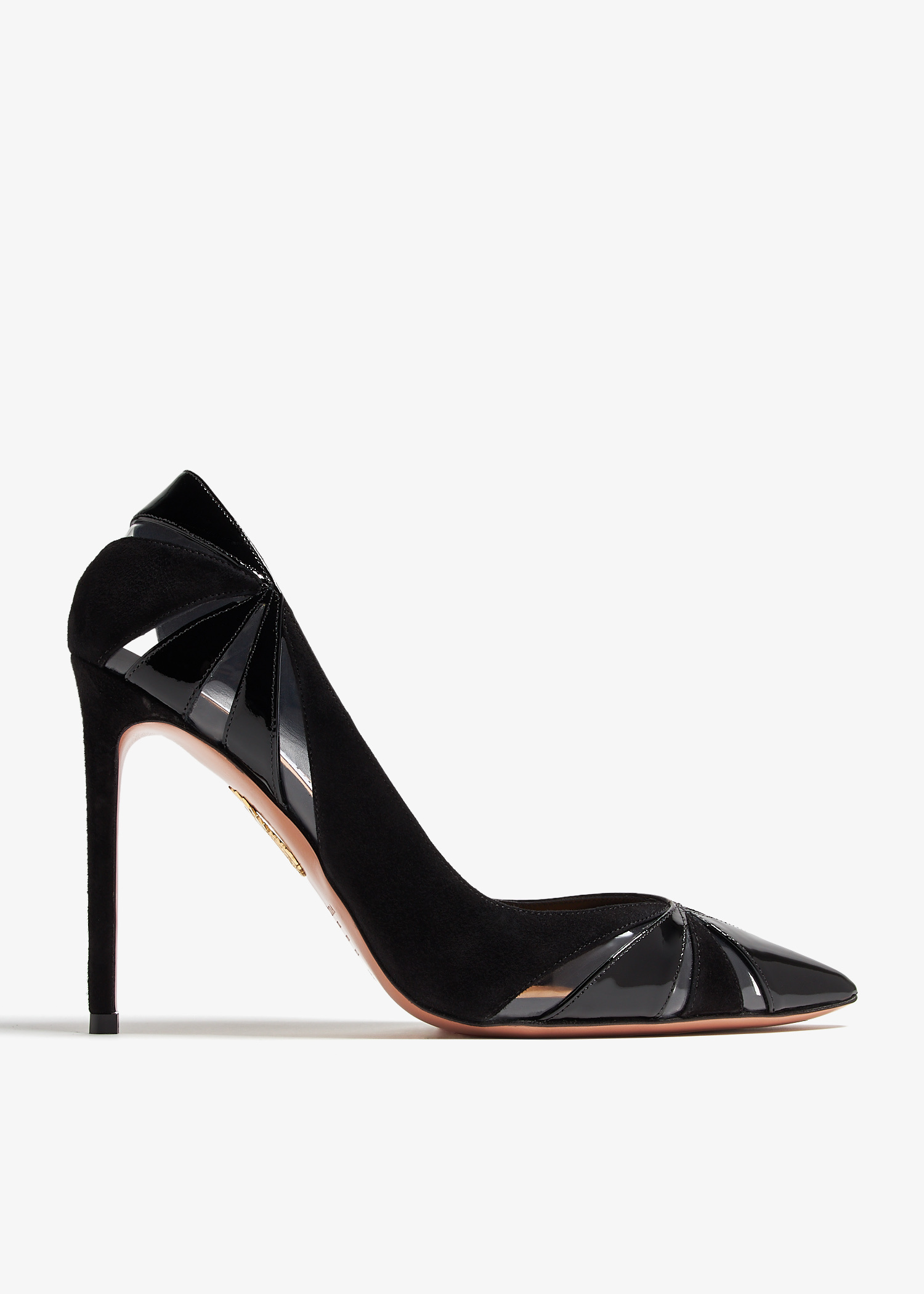 AQUAZZURA イタリア ファー付き 黒 ブーティ10cm 35size