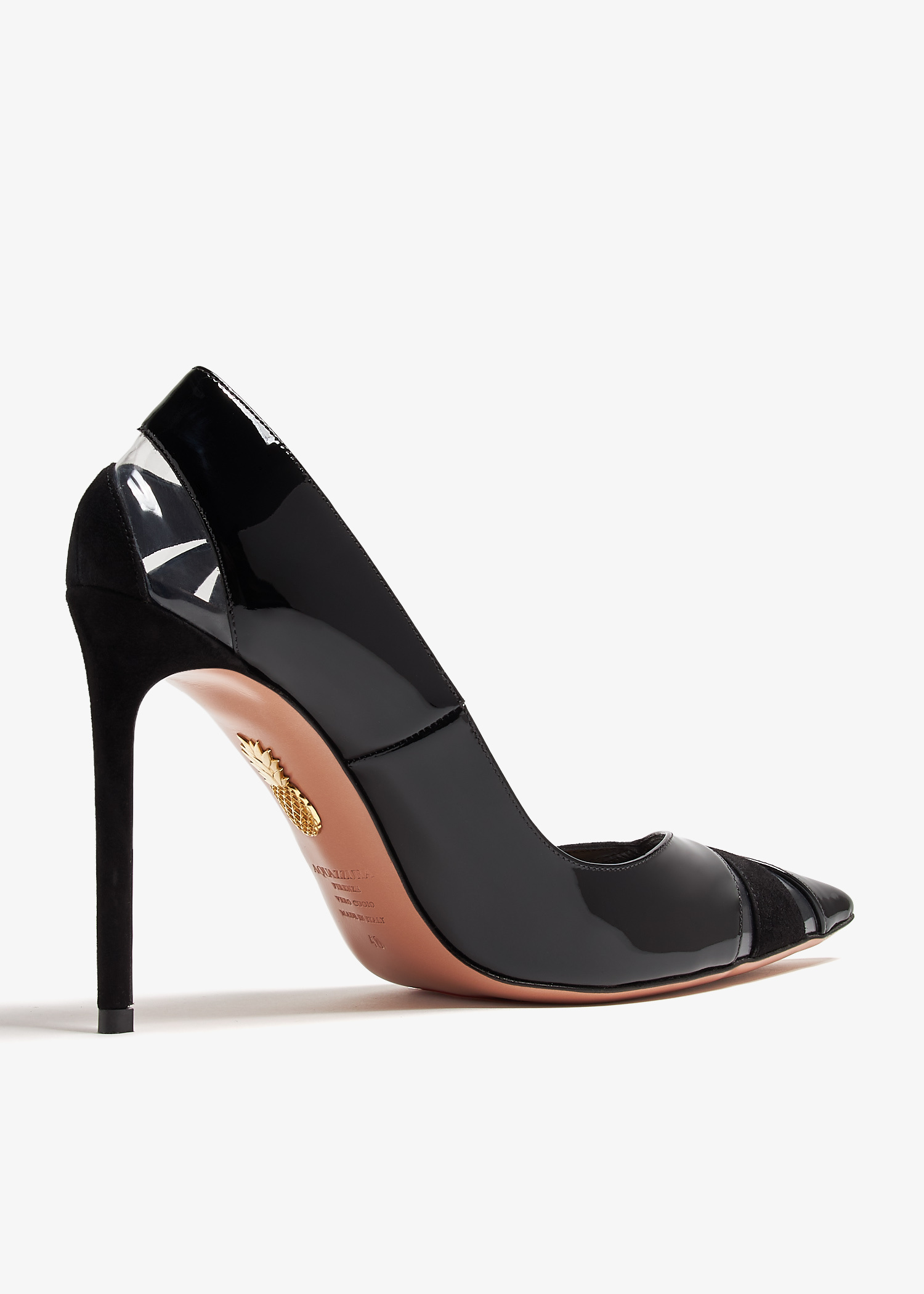 AQUAZZURA イタリア ファー付き 黒 ブーティ10cm 35size