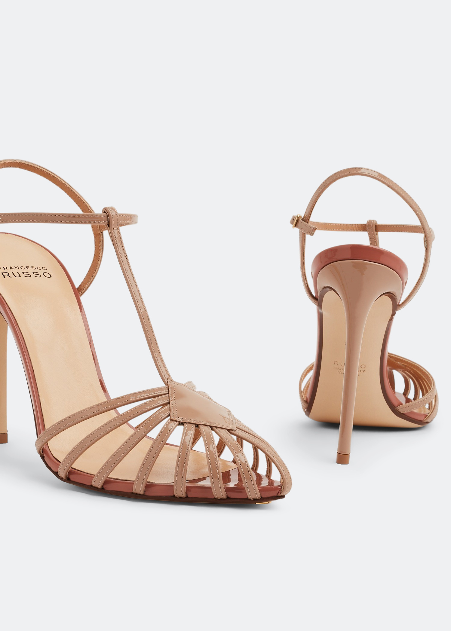Francesco Russo Cage sandals for Women - Beige in Qatar