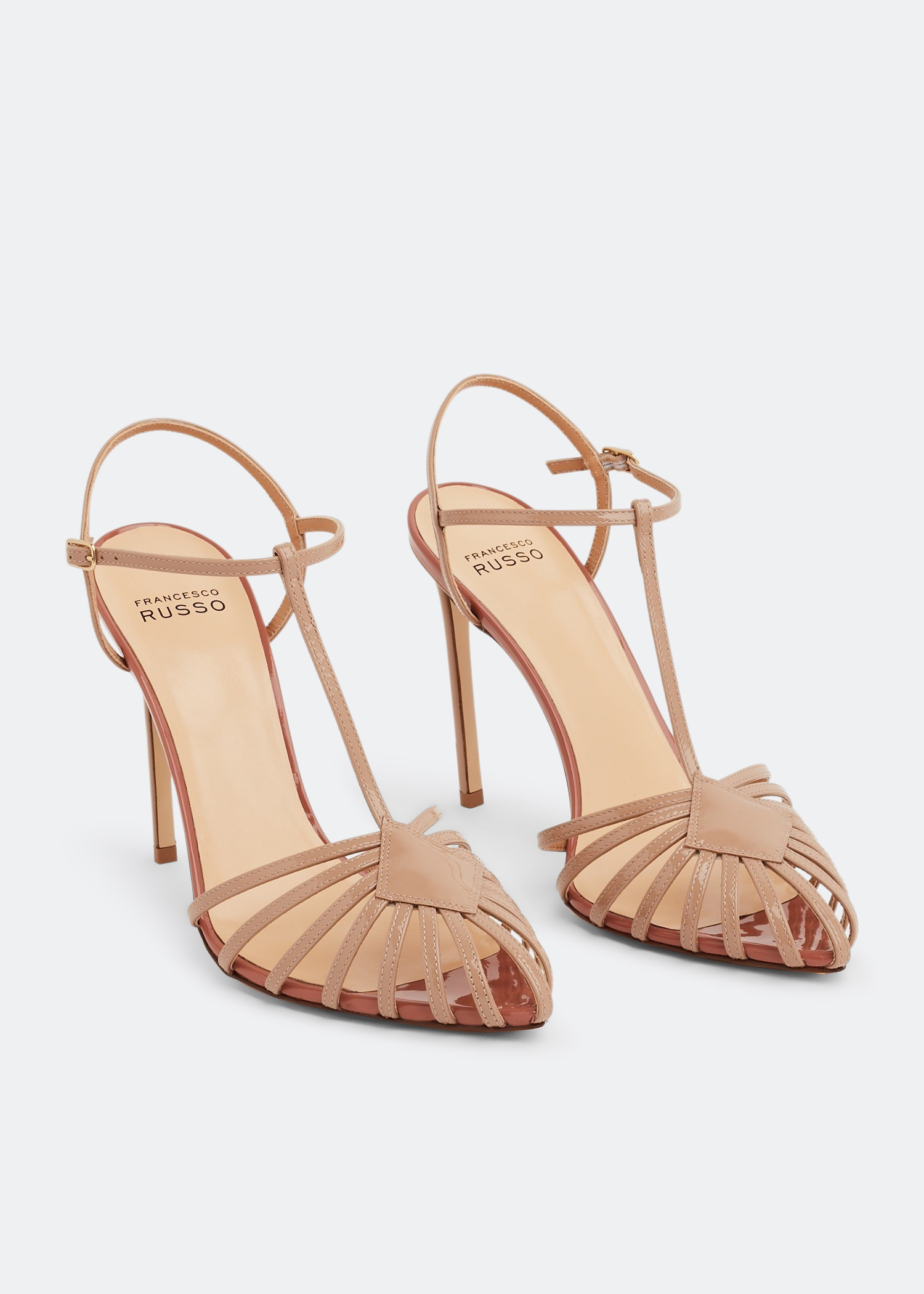 Francesco Russo Cage sandals for Women - Beige in Qatar