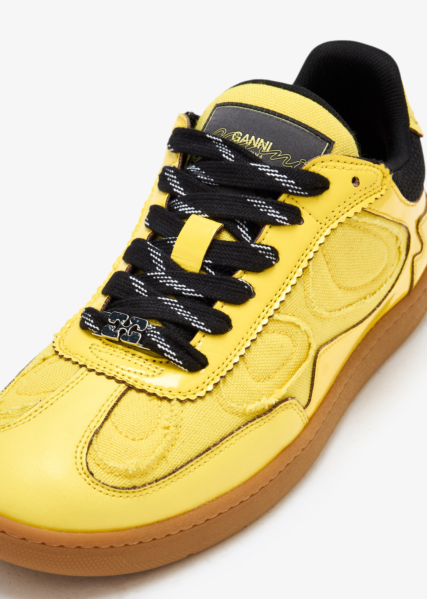 スニーカー Ganni Yellow Synthetic Leather And Fabric Sneakers Sneaker Ganni yellow | H-Brands