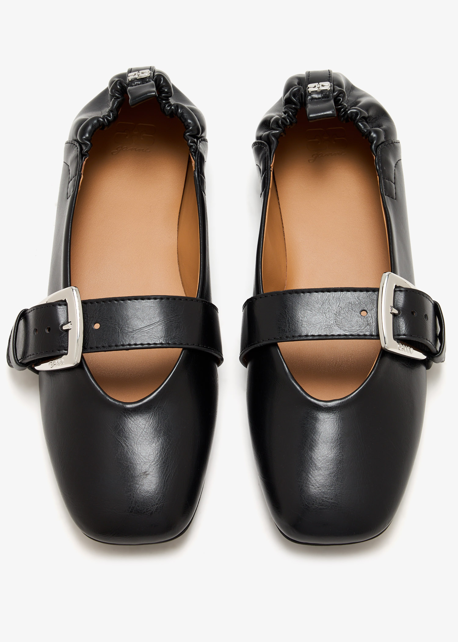 ローファー・オックスフォード Ganni S31174916 Closed Buckle strap ballerinas Black Black Feminine Buckle Ballerinas | GANNI US