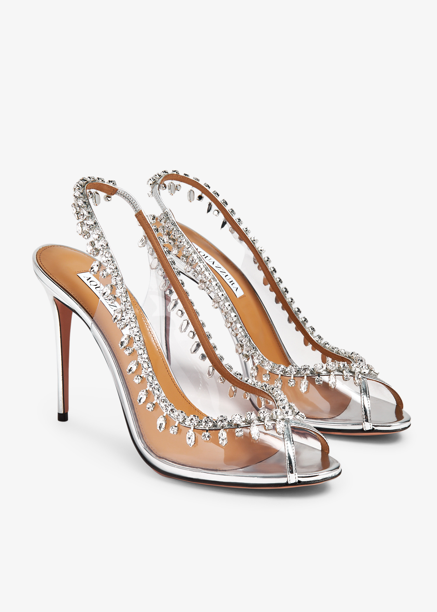 Aquazzura Temptation crystal sandals for Women - Silver in