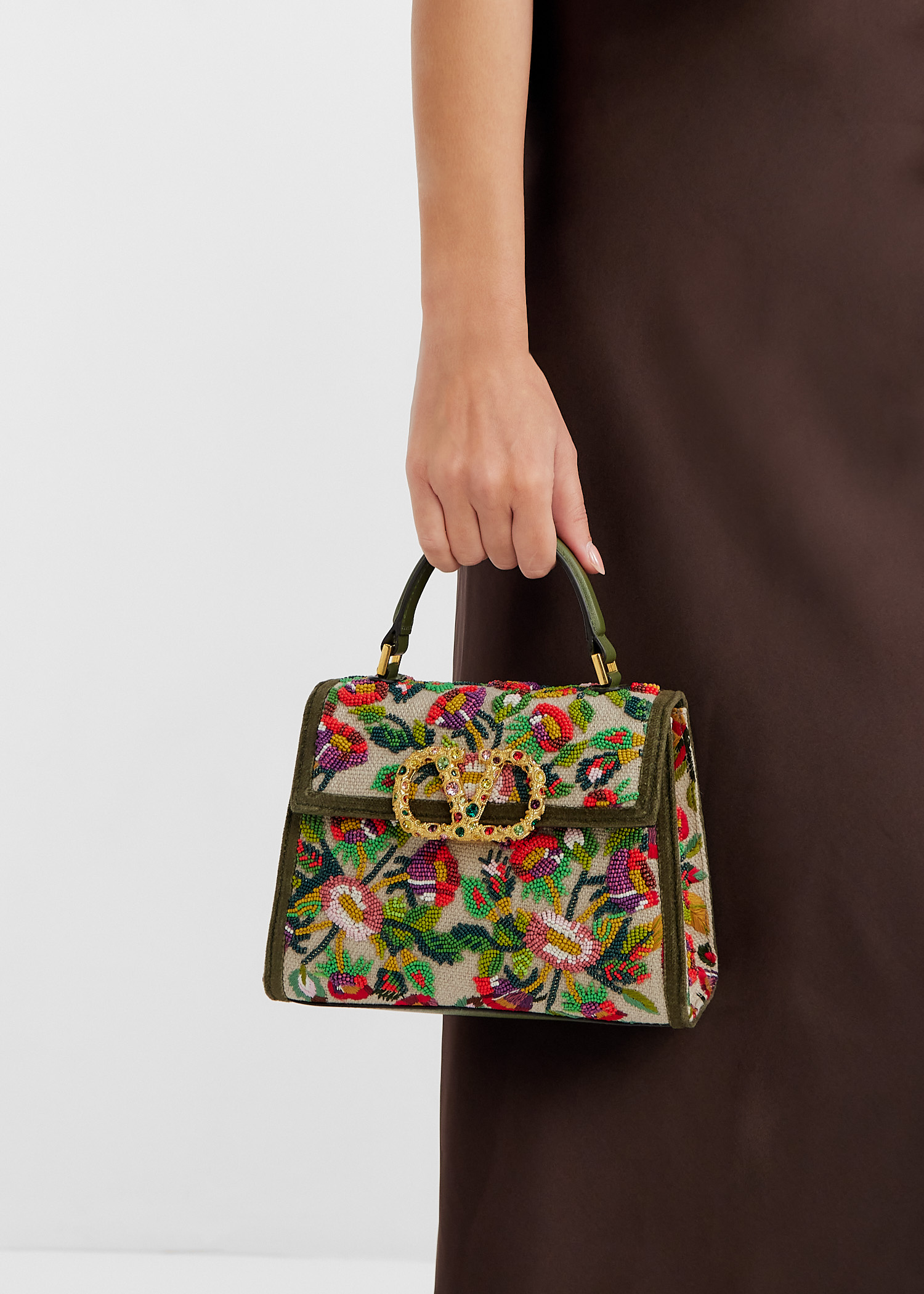 通販でクリスマス Valentino Beige - Women for bag handle top Vsling Garavani ジャケット・アウター