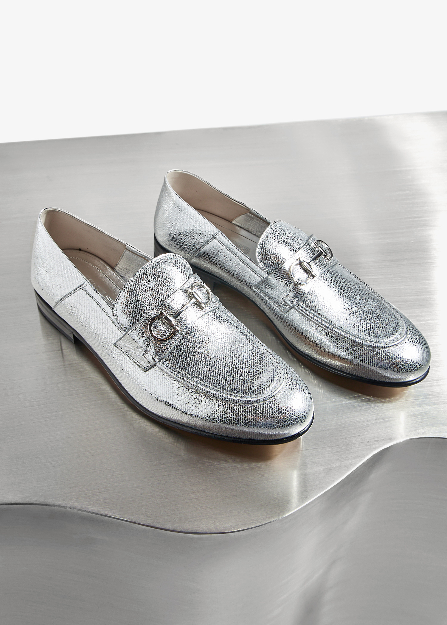 Ferragamo x Level Shoes Gancini loafers for Women - Silver