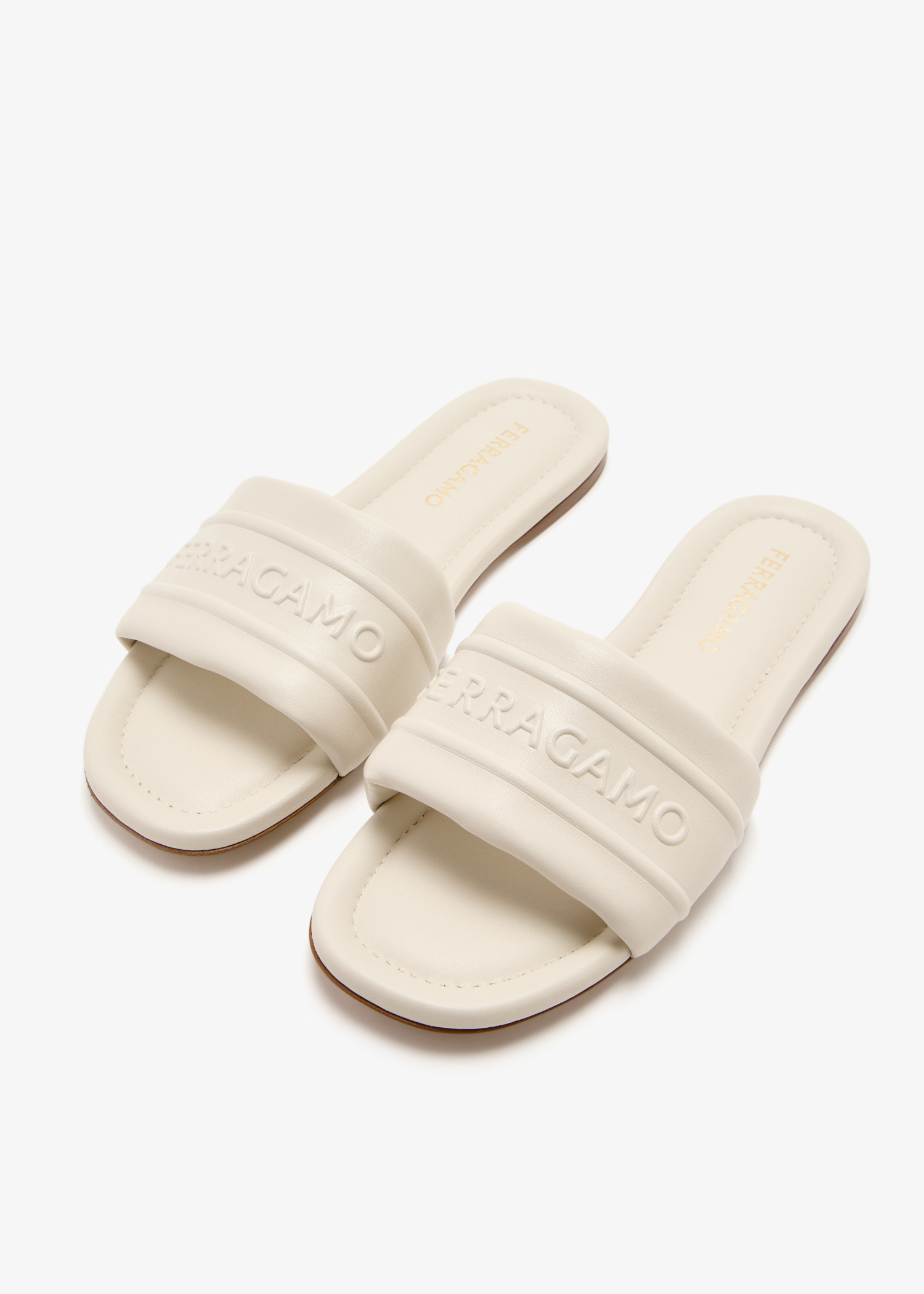 Ferragamo Logo slide sandals for Women - White in UAE