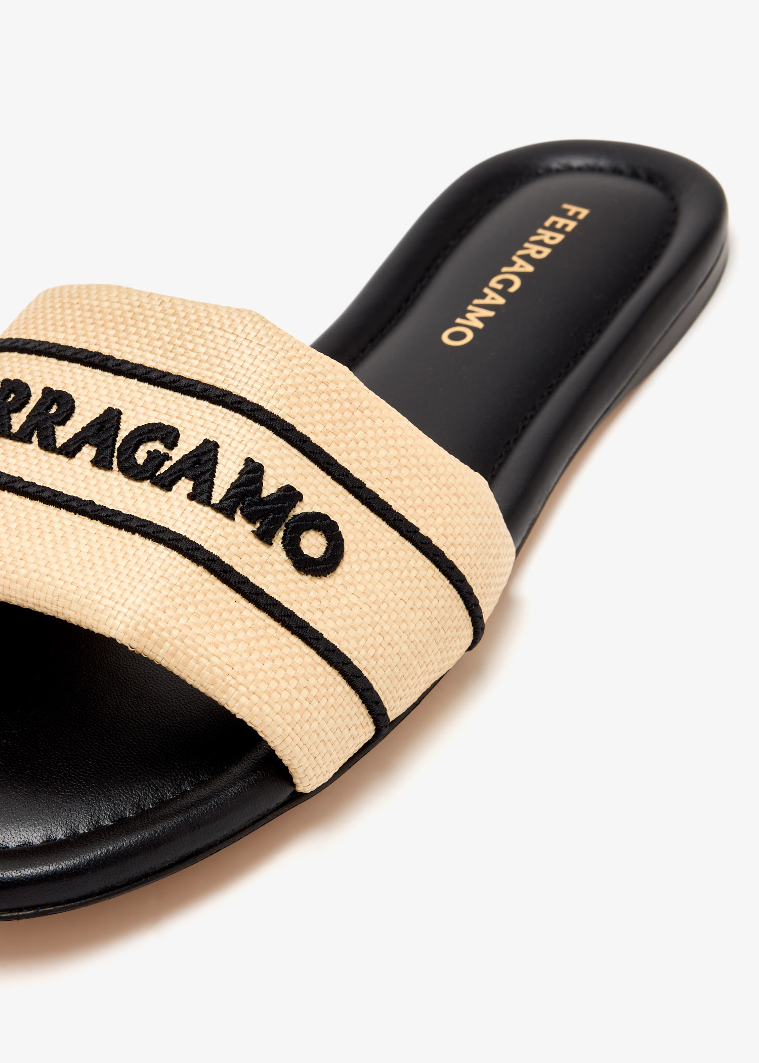 Ferragamo Logo slide sandals for Women - Beige in UAE