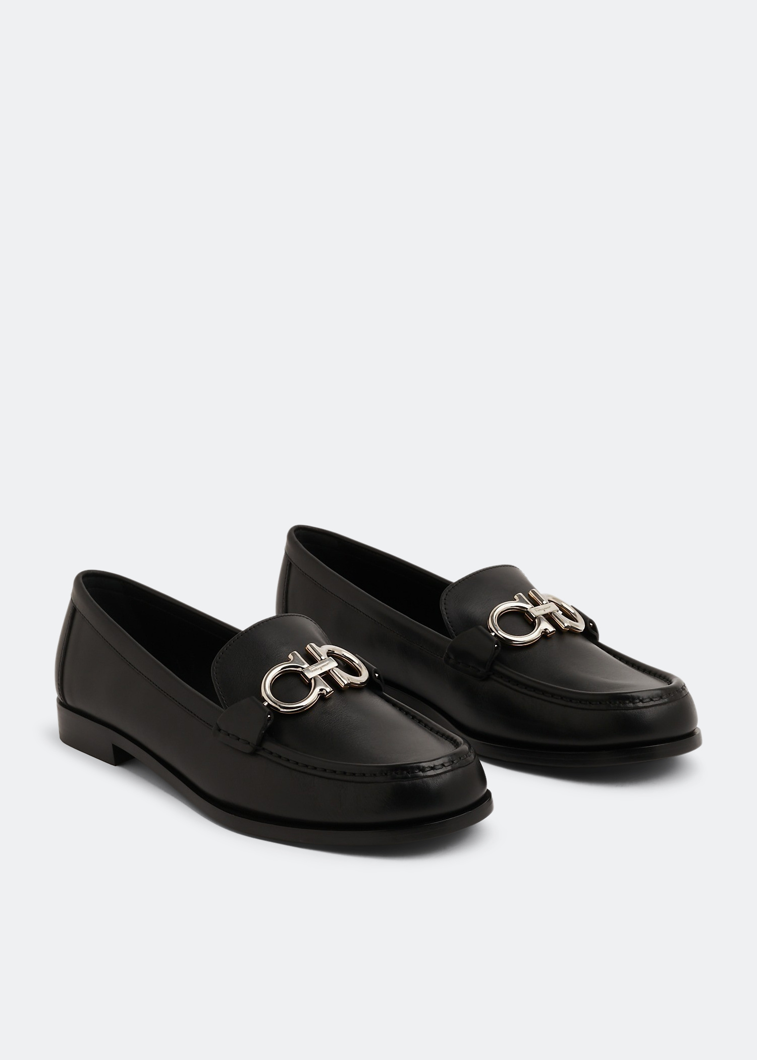専用【新品】Salvatore Ferragamo ROLO New Salvatore Ferragamo ROLO Black Leather Men Loafers Shoes